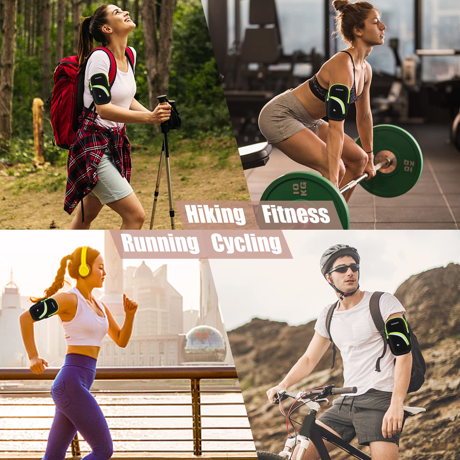 Running Armband Phone Holder - Adjustable Sports Armband Pouch for iPhone 16/15/14/13/12/11 Pro Max/XS/XR/X & Samsung Galaxy (Fits up to 6.9
