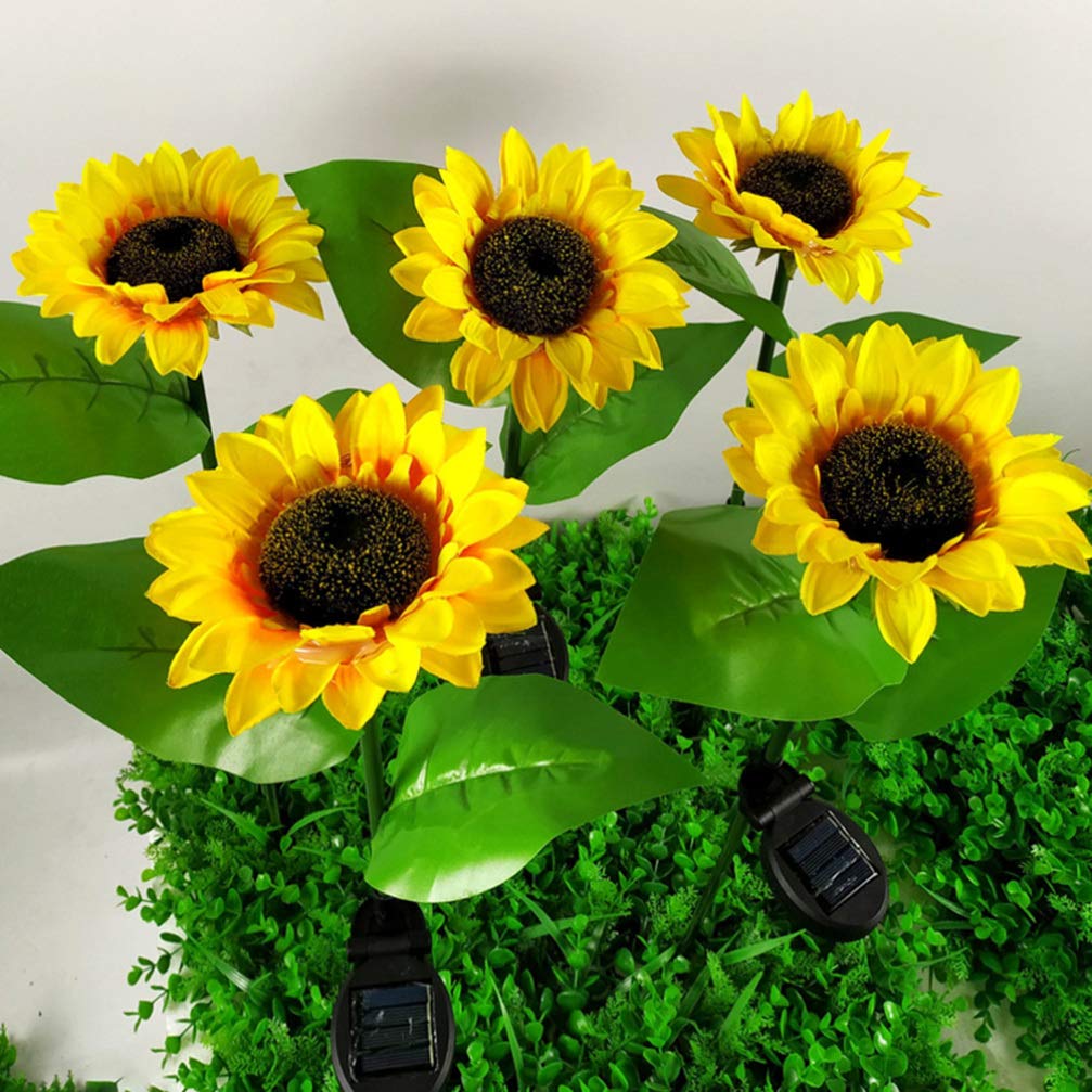 Sunflower Solar Lights 2-Pack - Waterproof Outdoor Garden Decor for Pathways & Lawns