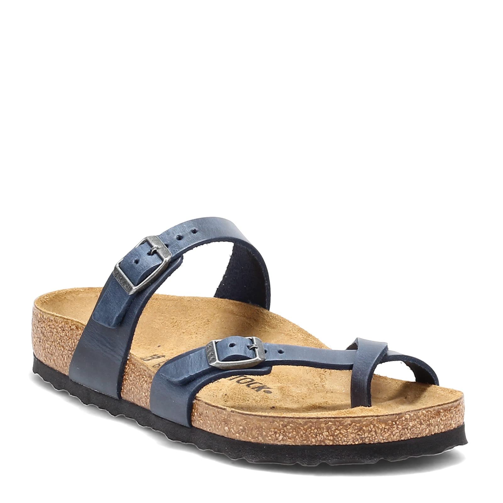Birkenstock Mayari Women's Sandals - Blue Oil Leather Size 41 (EU) | Comfortable Cork Footbed for Walking, Travel & Casual Wear