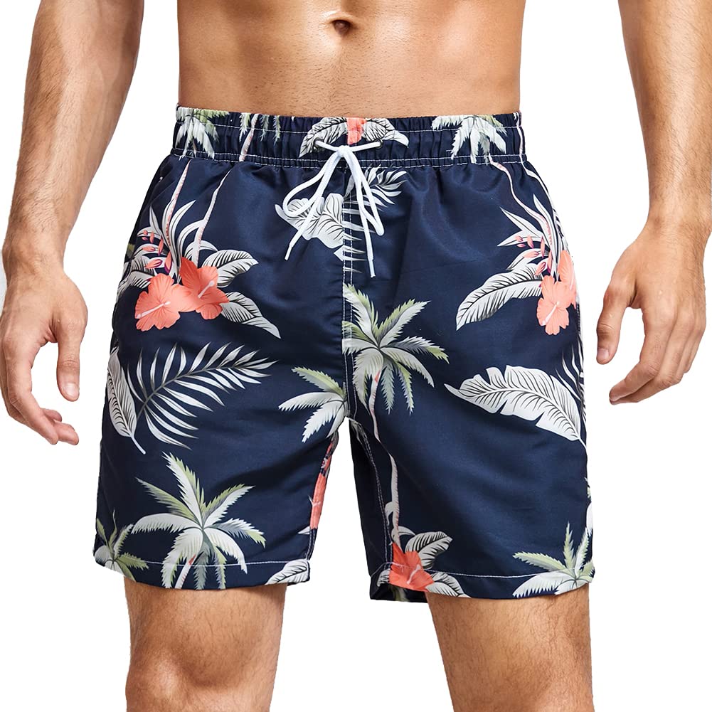 **Mywu Men's 5 Inch Swim Trunks - Quick Dry Beach Shorts with Mesh Lining | Funny Bathing Suits for Swimming, Pool, Surfing & Summer Vacation**