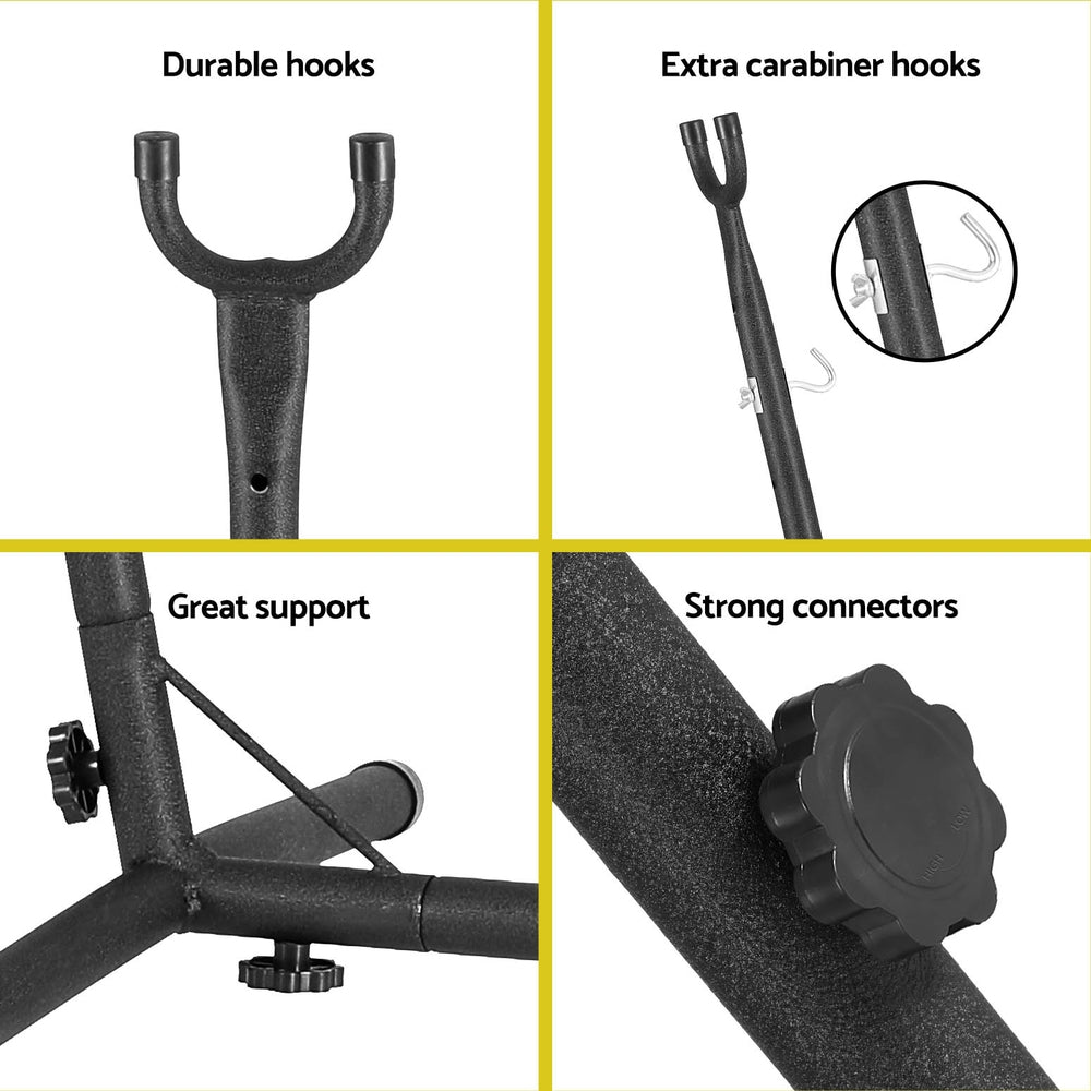 Best Hammock Chair with Stand for Outdoor Camping - Comfortable Grey Hanging Chair for Backyard, Patio & Relaxation