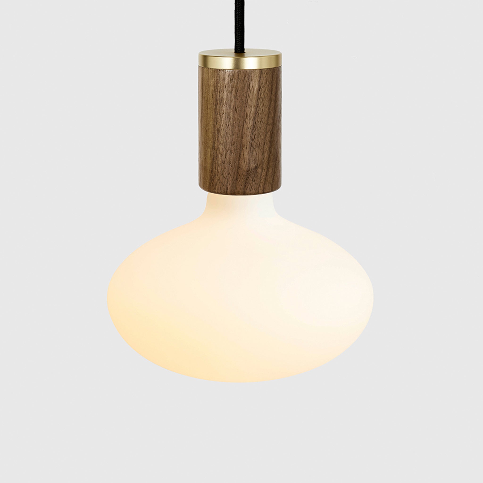 Walnut Oval Dim to Warm Pendant Light - Adjustable LED Hanging Fixture for Dining Room, Kitchen Island & Bedroom Lighting