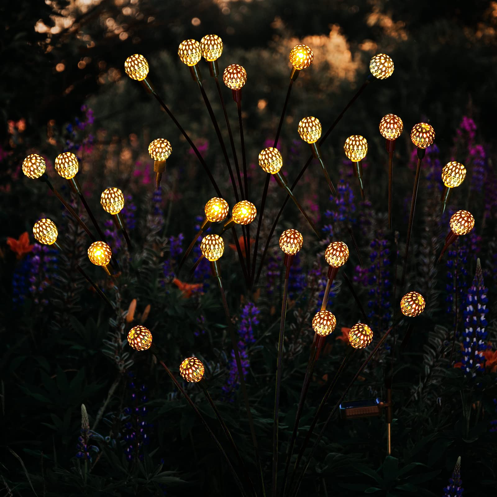 ANGMLN Solar Firefly Lights - Waterproof Outdoor Christmas Decorations for Garden, Yard, Patio & Pathway | Energy-Efficient Solar Powered LED String Lights | Perfect Holiday Gift for Family & Friends | Create Magical Ambiance for Parties, Weddings & Festive Celebrations
