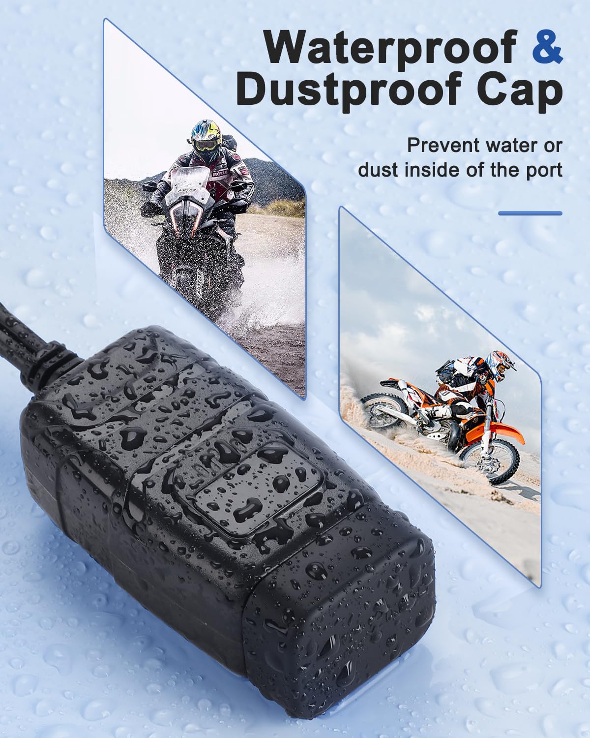 EXTRACTME Motorcycle USB Charger with QC3.0 Fast Charging, Waterproof Dual Port Phone Charger with Voltmeter & On/Off Switch - SAE Quick-Disconnect for Phone, Tablet, GPS - Perfect for Adventure Riding, Commuting & Road Trips