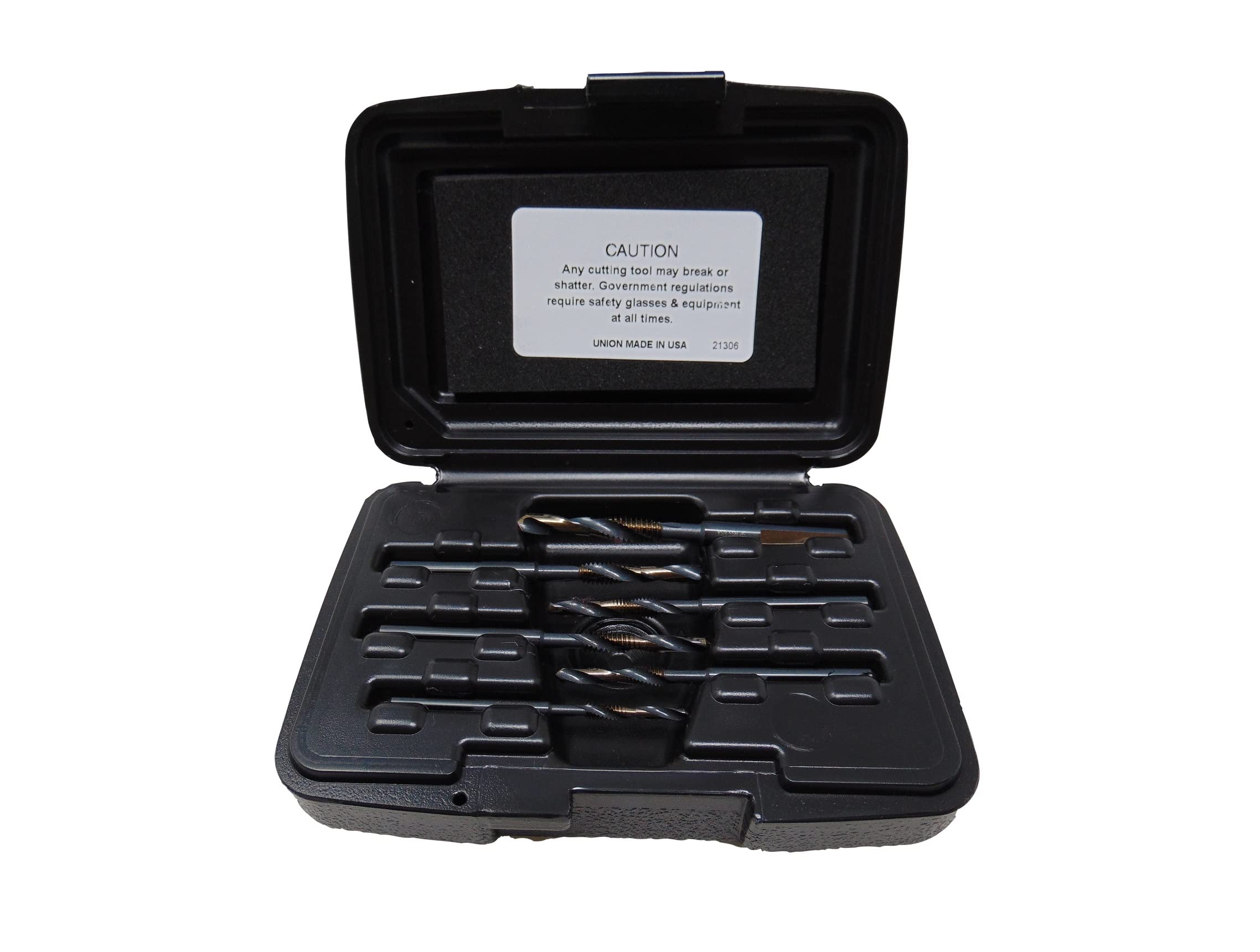 Premium 6-Piece Black & Gold Drill and Tap Set by Norseman Viking - High-Speed Steel Combo for Metalworking, Woodworking & DIY Projects - Perfect for Professionals & Home Workshops