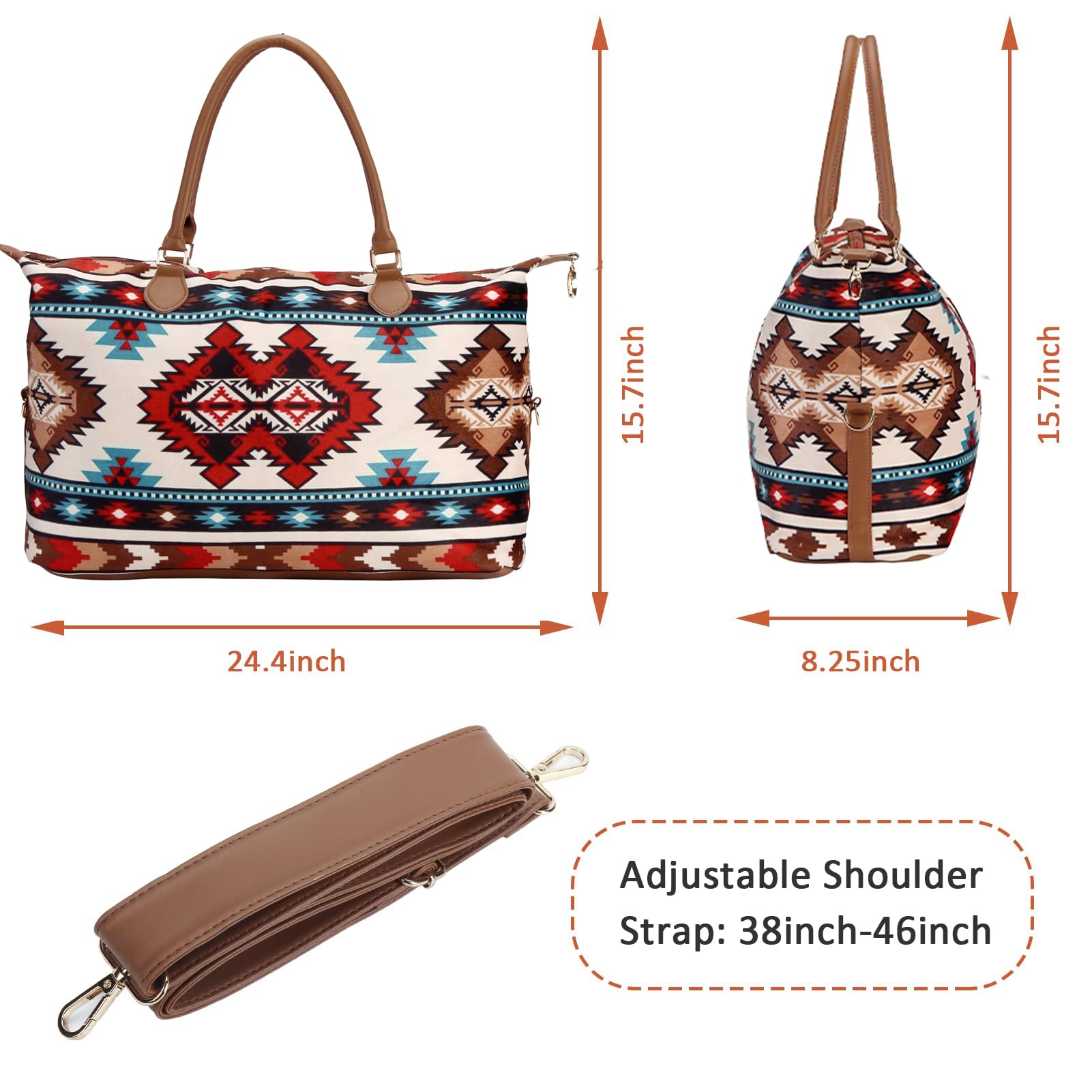Women's Weekender Duffle Bag - Large Travel Tote with Shoulder Strap for Overnight Trips & Weekend Getaways