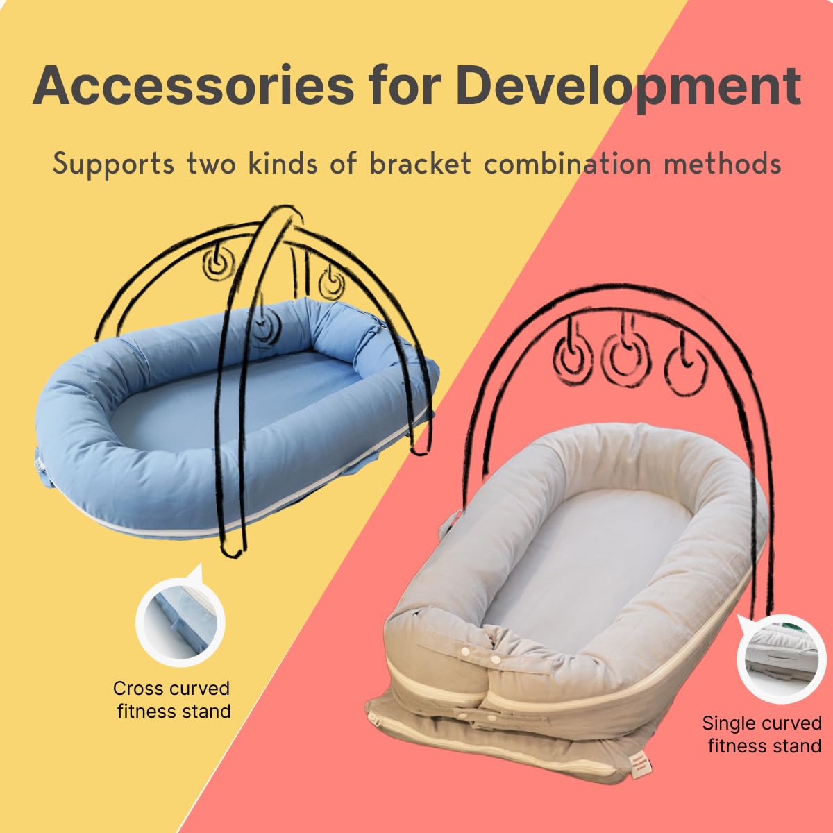 Premium Baby Lounger & Co-Sleeper - 100% Cotton Portable Infant Nest for Newborns 0-12 Months | Breathable & Safe Sleeping Bed for Boys & Girls | Perfect for Nursery, Travel & On-the-Go Parents (Golden Brown)