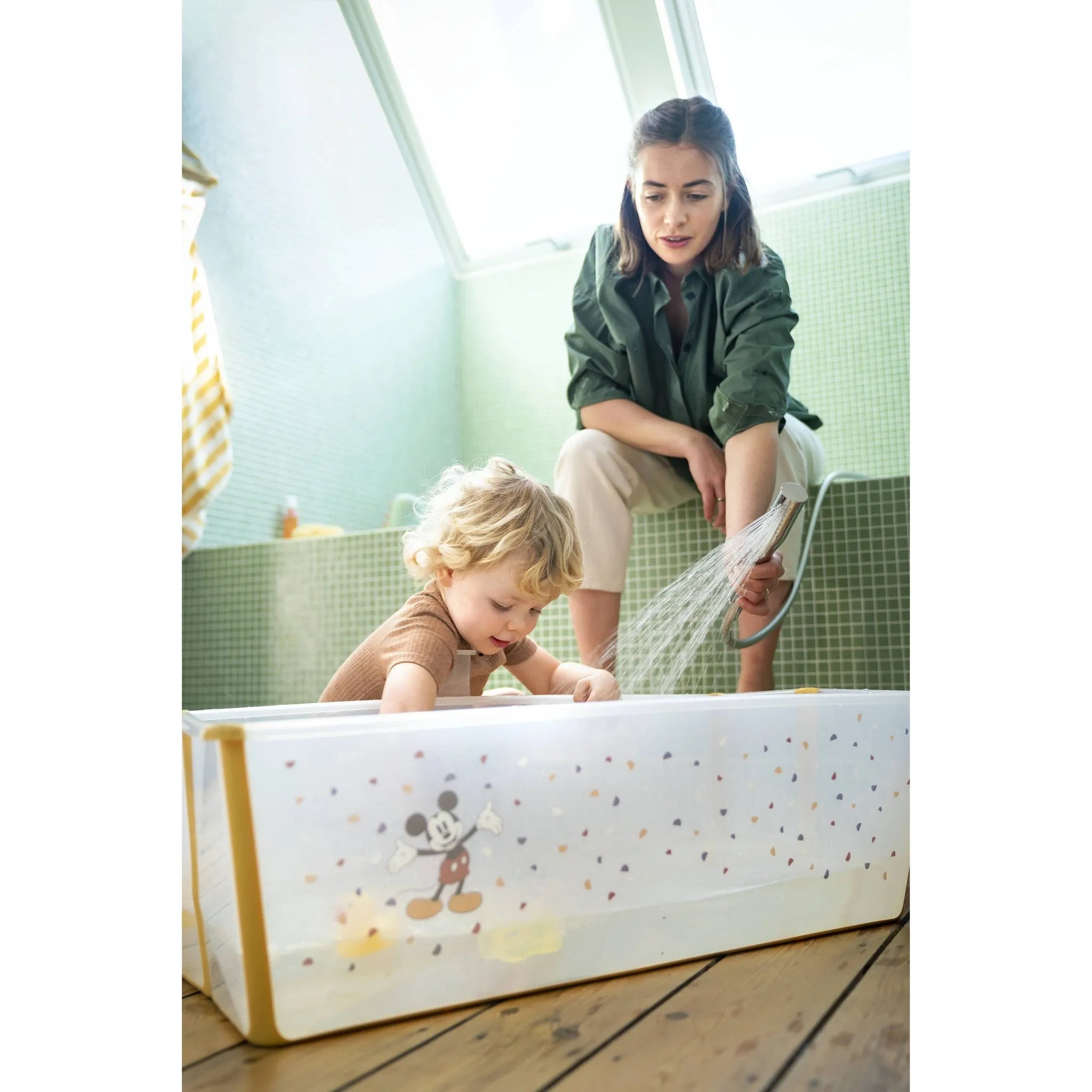 Mickey Mouse XL Flexi Baby Bath Tub for Newborns & Toddlers - Perfect for Bath Time Fun, Baby Shower Gifts & Nursery Essentials
