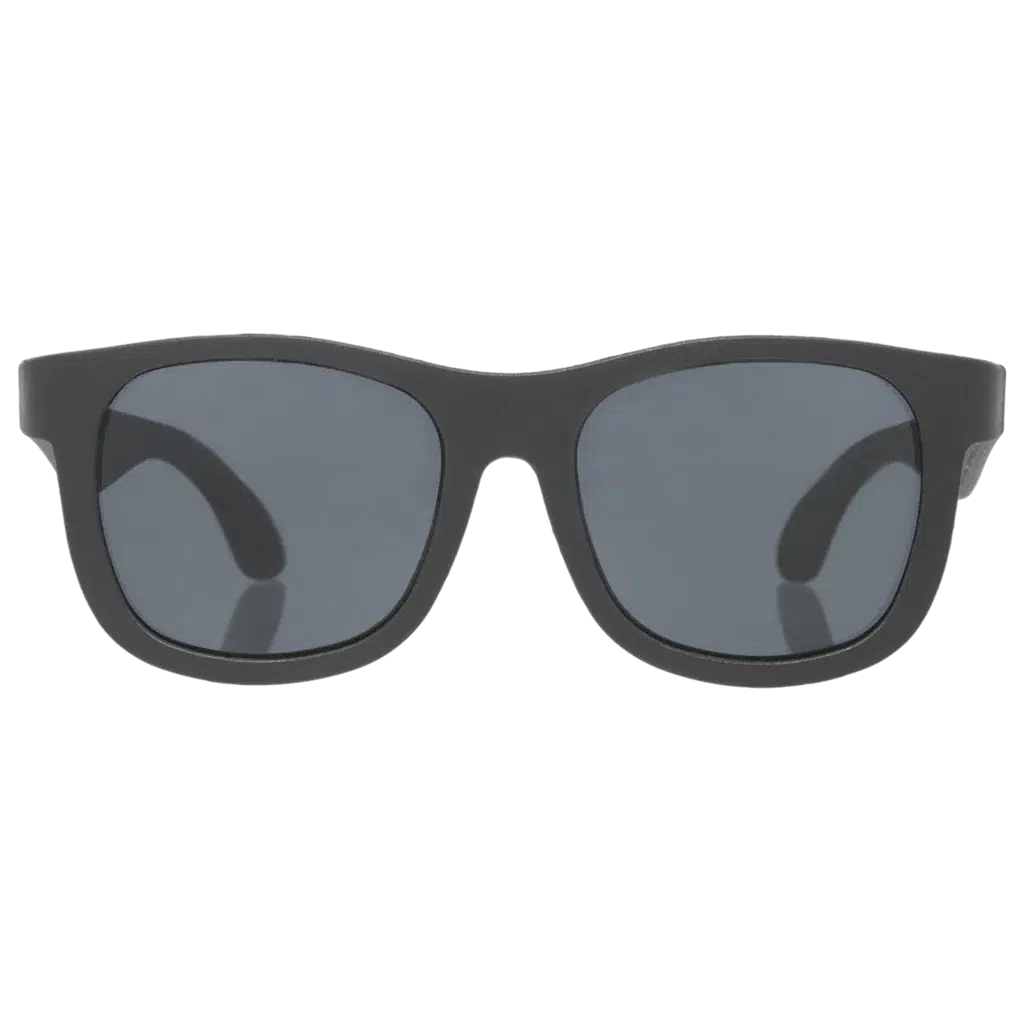 Babiators Navigator Sunglasses for Kids - Jet Black Polarized UV Protection - Perfect for Outdoor Sports, Beach & Travel