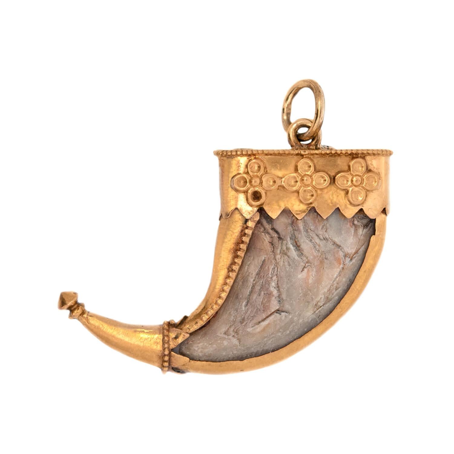Victorian Style 20K Gold Tiger Claw Pendant Necklace - Elegant Vintage Jewelry for Women, Perfect Gift for Birthday, Anniversary & Special Occasions