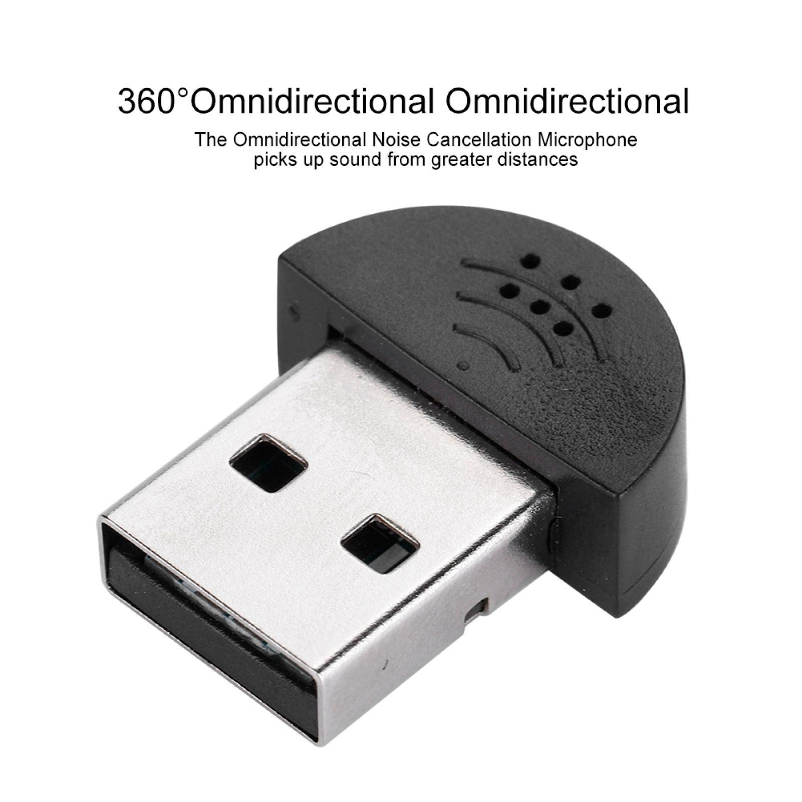 Meiyya USB Microphone - 360° Omnidirectional High Sensitivity Mini USB 2.0 Computer Mic for PC & Laptop (Black) | Ideal for Podcasting, Gaming, Zoom Calls & Voice Recording