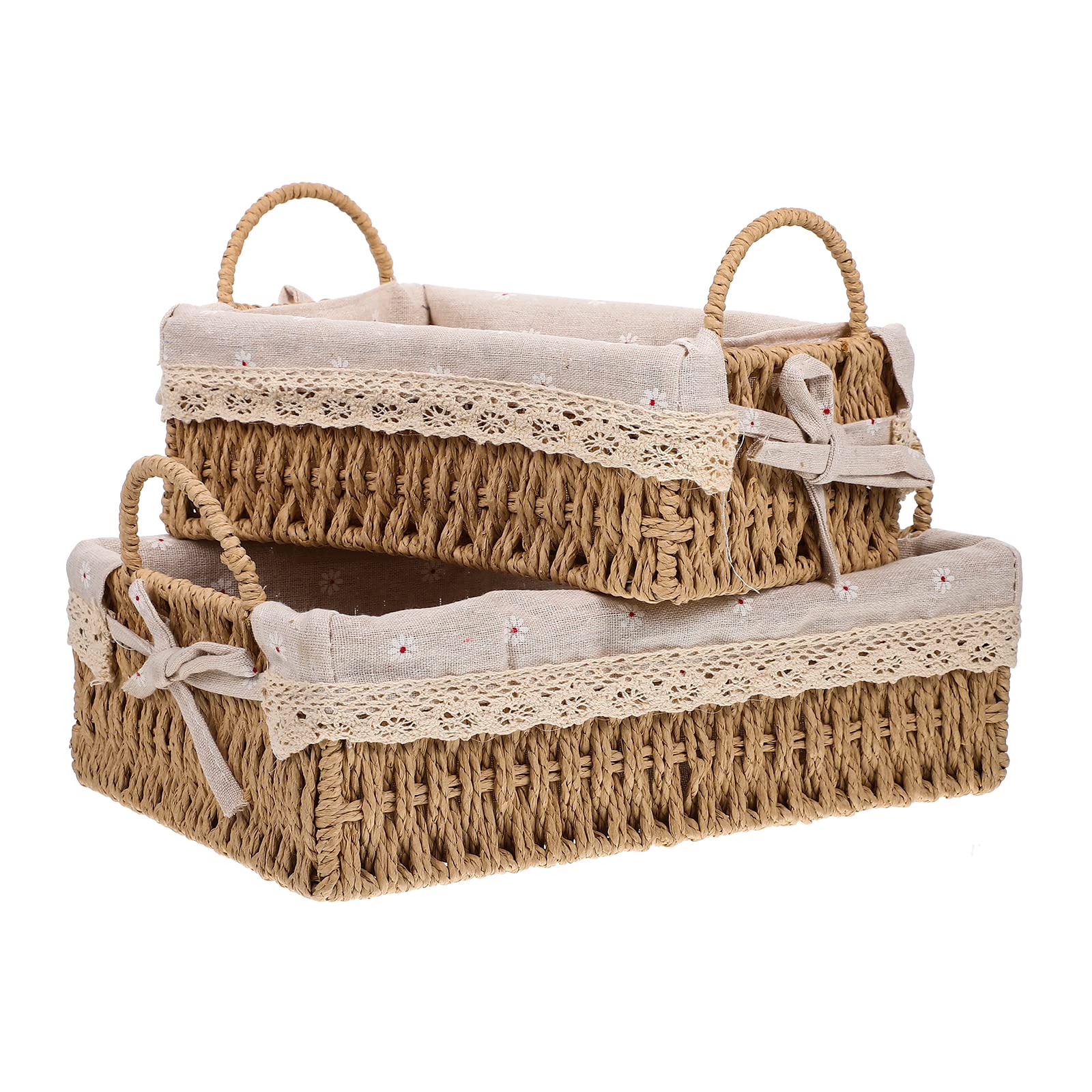 Cabilock 1 Set Woven Storage Baskets - Desktop Organizer for Snacks, Bathroom Essentials & Home Supplies | Perfect for Office, Kitchen & Bathroom Organization