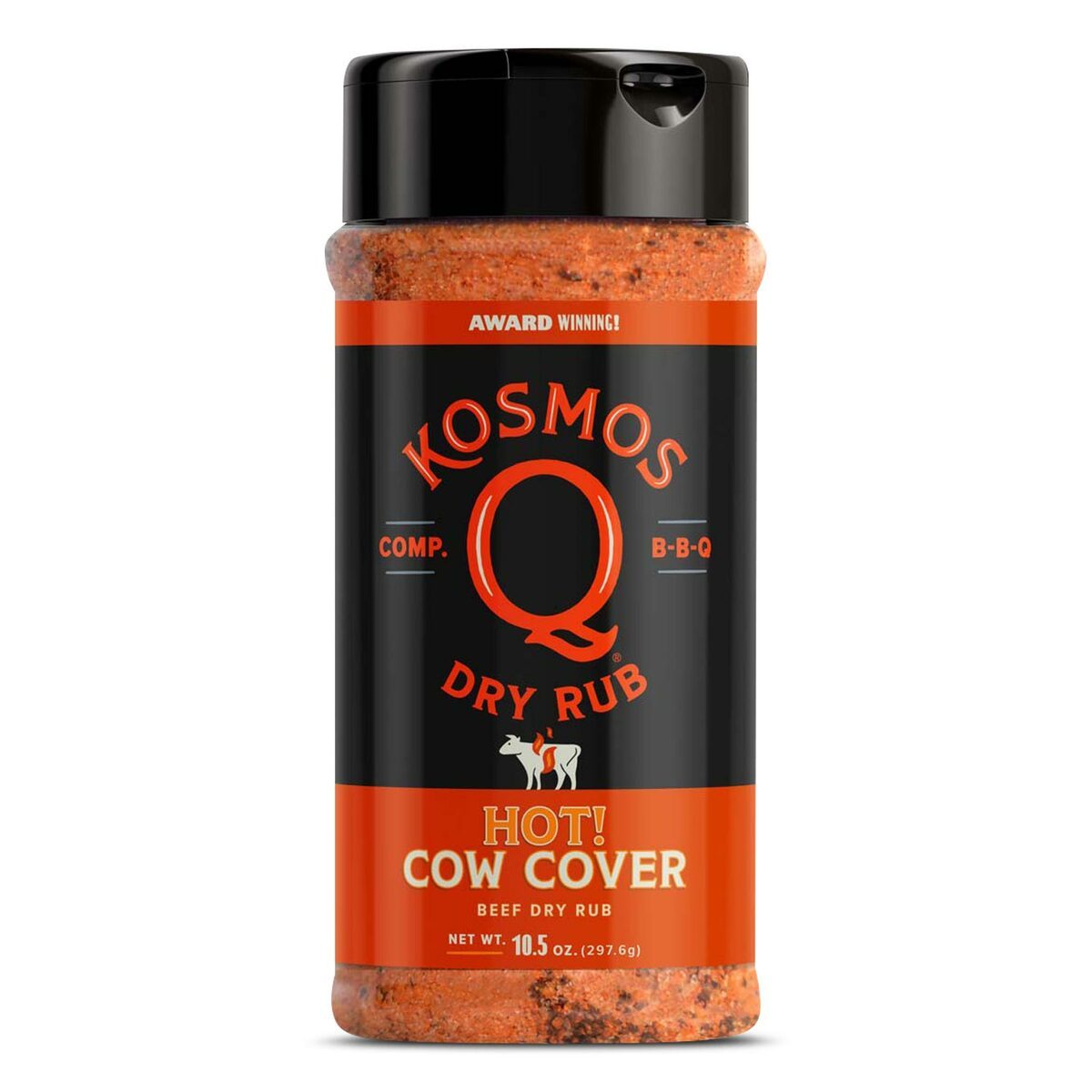 Premium Kosmos Q Hot Cow Cover Rub - Spicy BBQ Meat Seasoning for Grilling, Smoking & Roasting - Perfect for Beef, Pork & Chicken - Great for Backyard BBQs, Camping & Tailgating