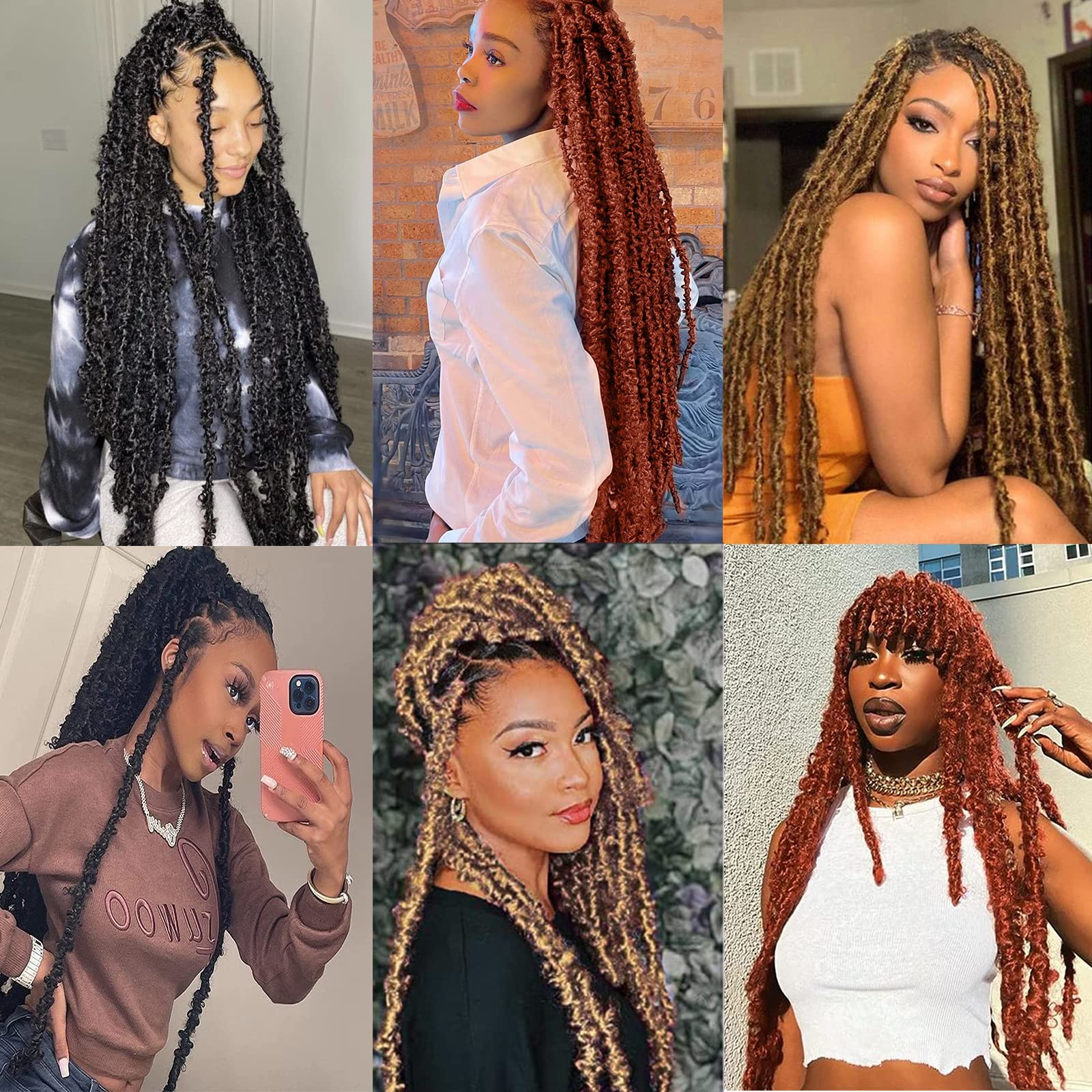 Xtrend 6 Packs 30 Inch Black Butterfly Locs Crochet Hair - Pre Looped Distressed Soft Messy Faux Locs Braiding Hair Extensions (1B) for Boho Chic, Festival & Protective Hairstyles