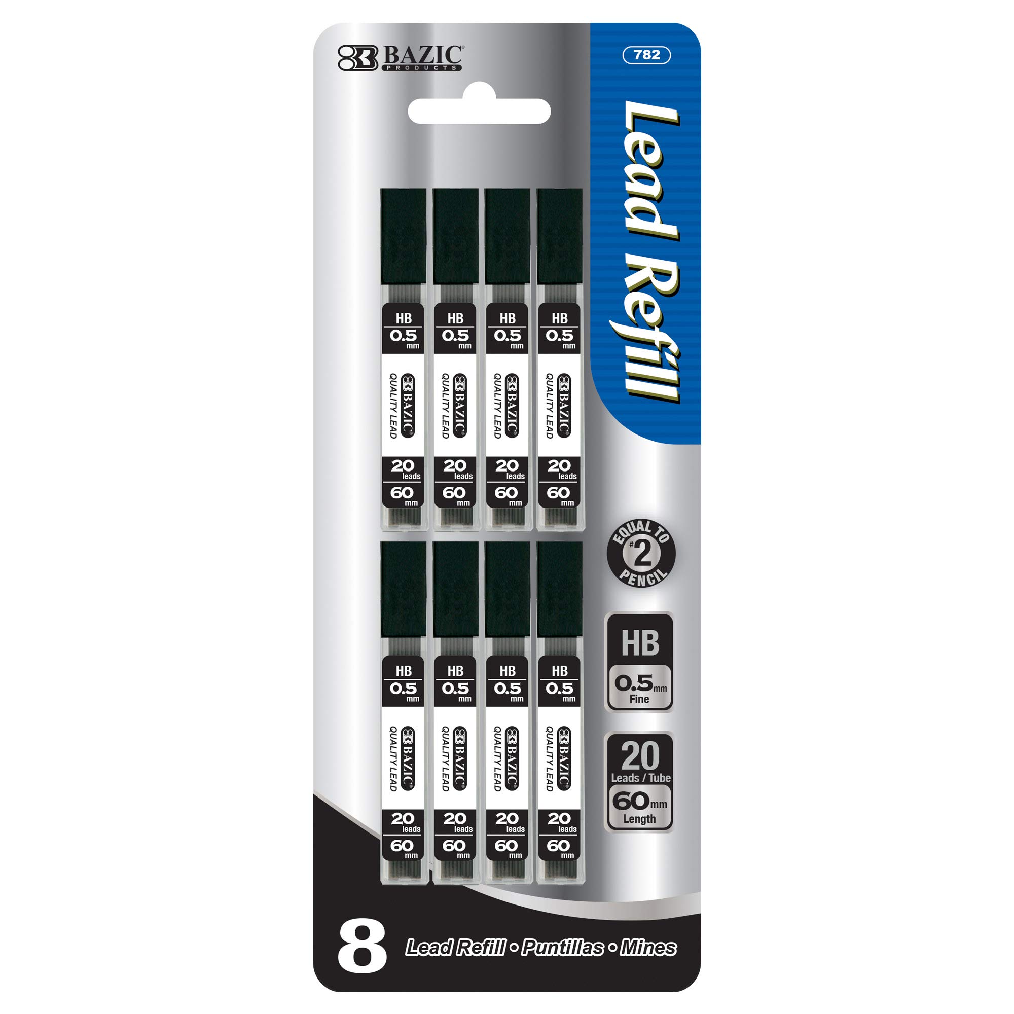 BAZIC 0.5mm HB Mechanical Pencil Lead Refills (160 Count) - 288 Pack | Graphite Drafting, Writing, Drawing & Sketching Supplies for Students, Artists & Professionals | Perfect for School, Office & Art Studio Use