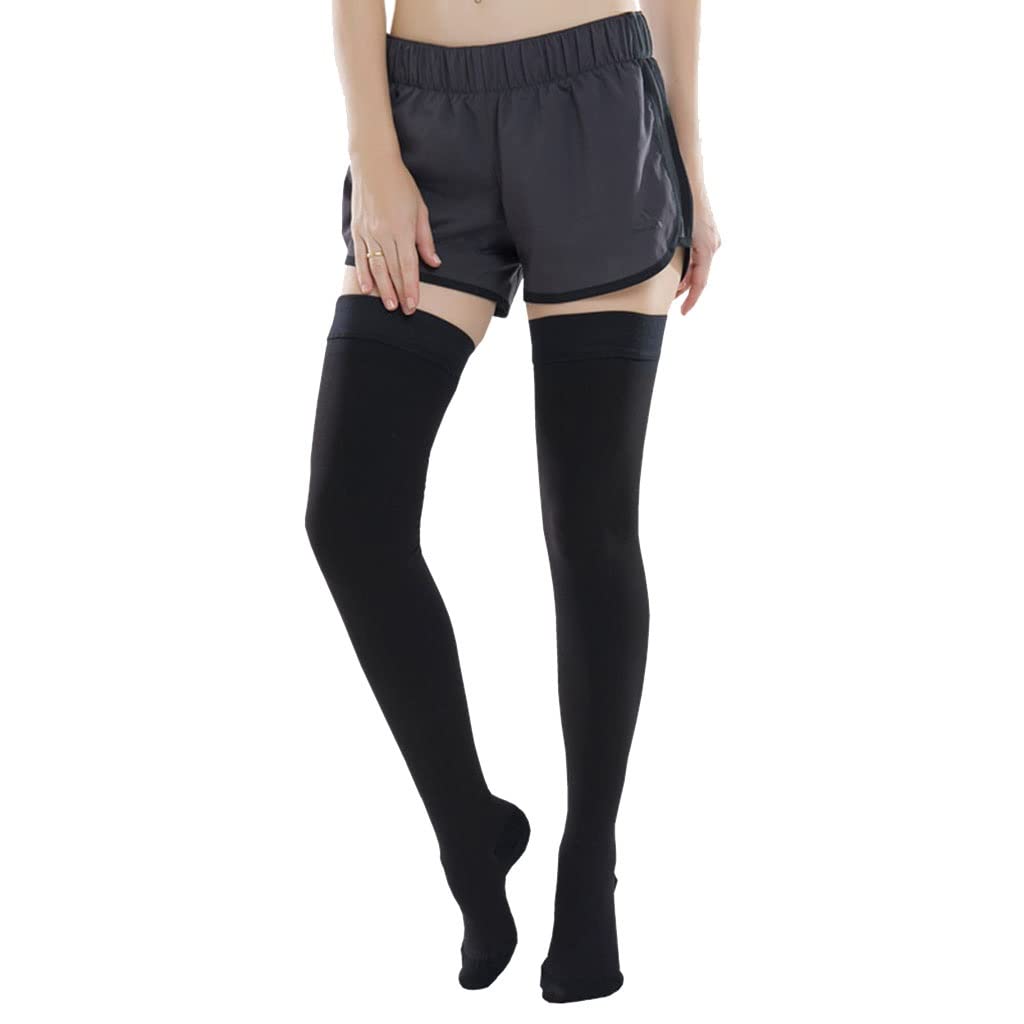 ZAYZ Thigh High Compression Stockings 20-30 mmHg for Women & Men - Medical Grade Graduated Support Socks to Prevent & Relieve Varicose Veins, Reduce Swelling & Leg Cramps - Perfect for Travel, Pregnancy & Nurses on Feet All Day