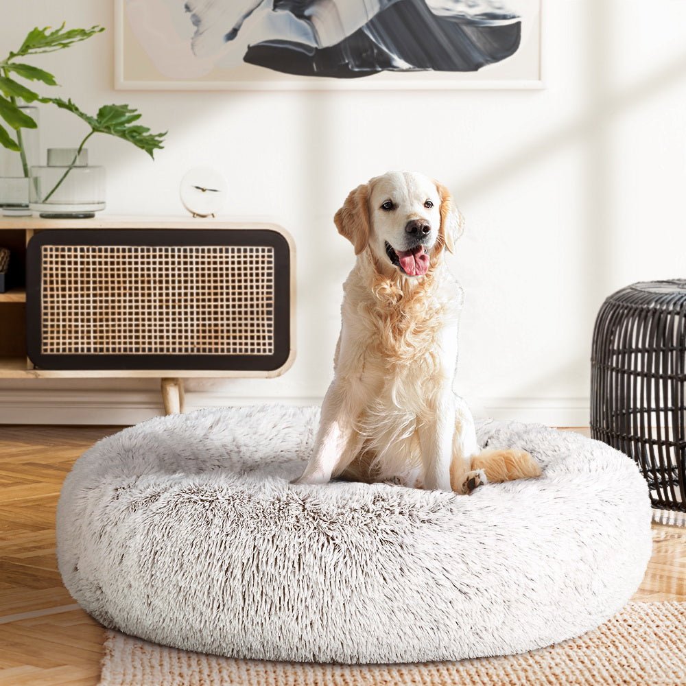 Premium Large 90cm Orthopedic Dog Bed & Cat Bed - Soft Washable White Pet Bed for Medium to Large Breeds - Perfect for Living Room, Bedroom or Kennel Use