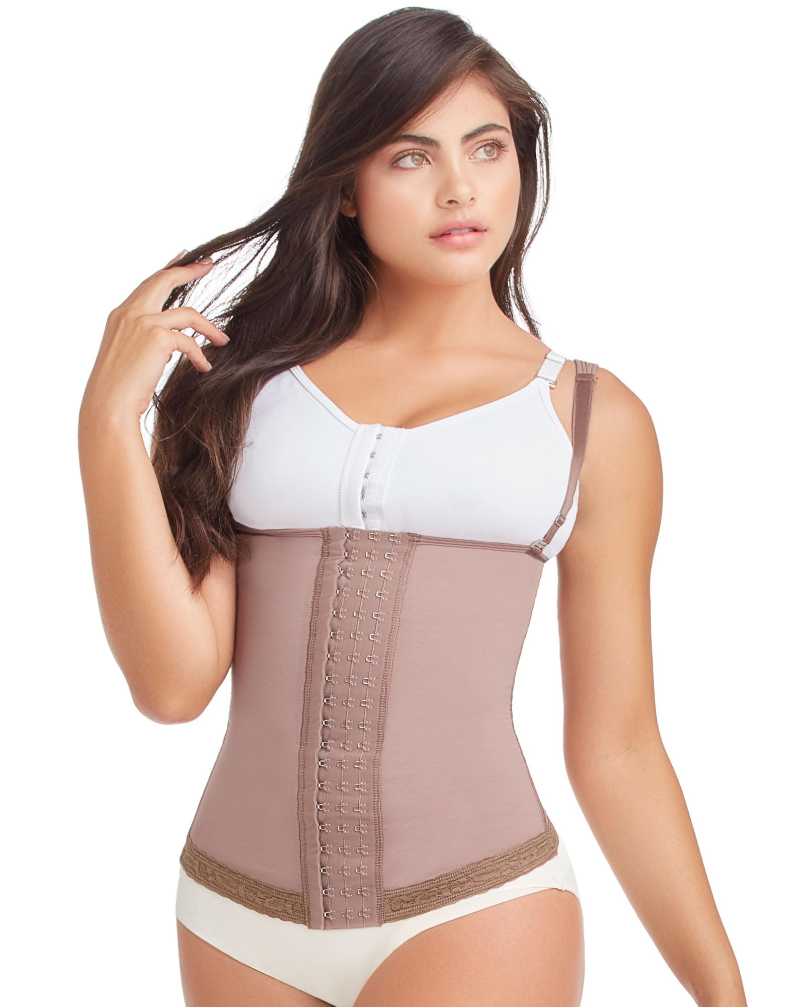 11173 Women's Waist Cincher Powernet Vest - Slimming Body Shaper for Tummy Control, Posture Support - Perfect for Workouts, Daily Wear & Special Occasions