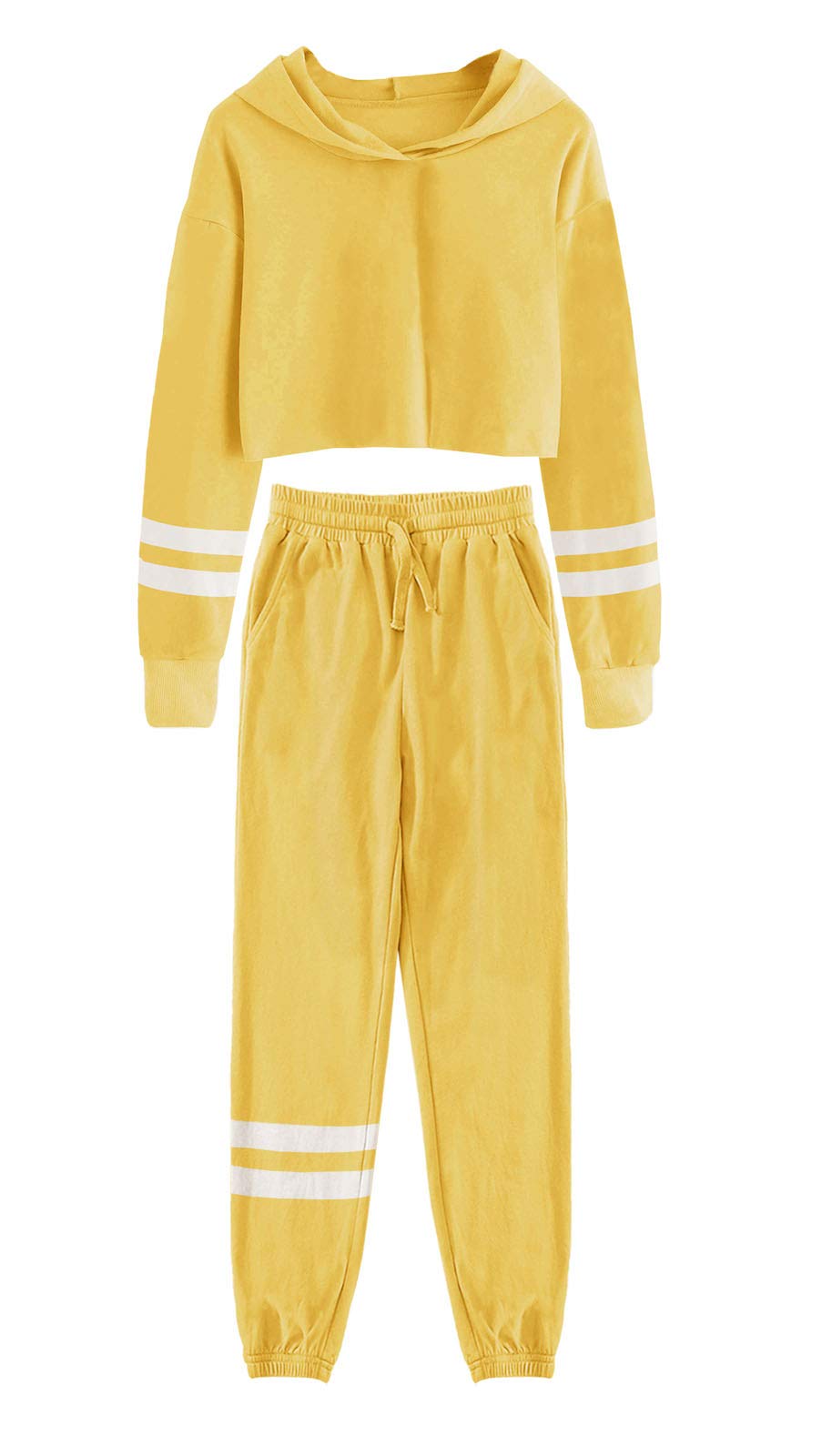 Girl's Athletic Sweatsuits - Stylish Crop Top Hoodies & Sweatpants Lounge Sets for Teens | Gym, Yoga, School & Casual Wear