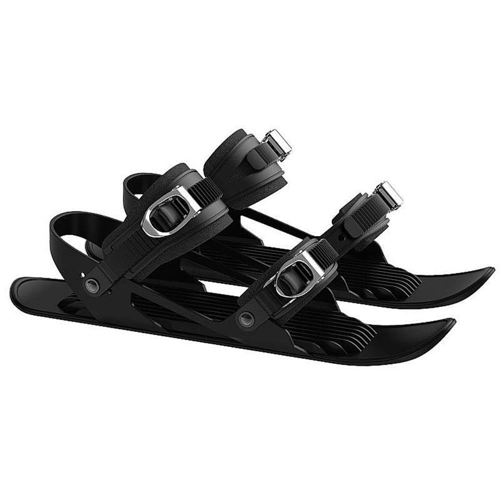 UNISTRENGH Mini Ski Skates - Portable Ice Skates for Adults & Kids, Adjustable Snow Skating Shoes for Winter Sports, Free Size Snowblades for Skiing, Snowboarding & Outdoor Adventures