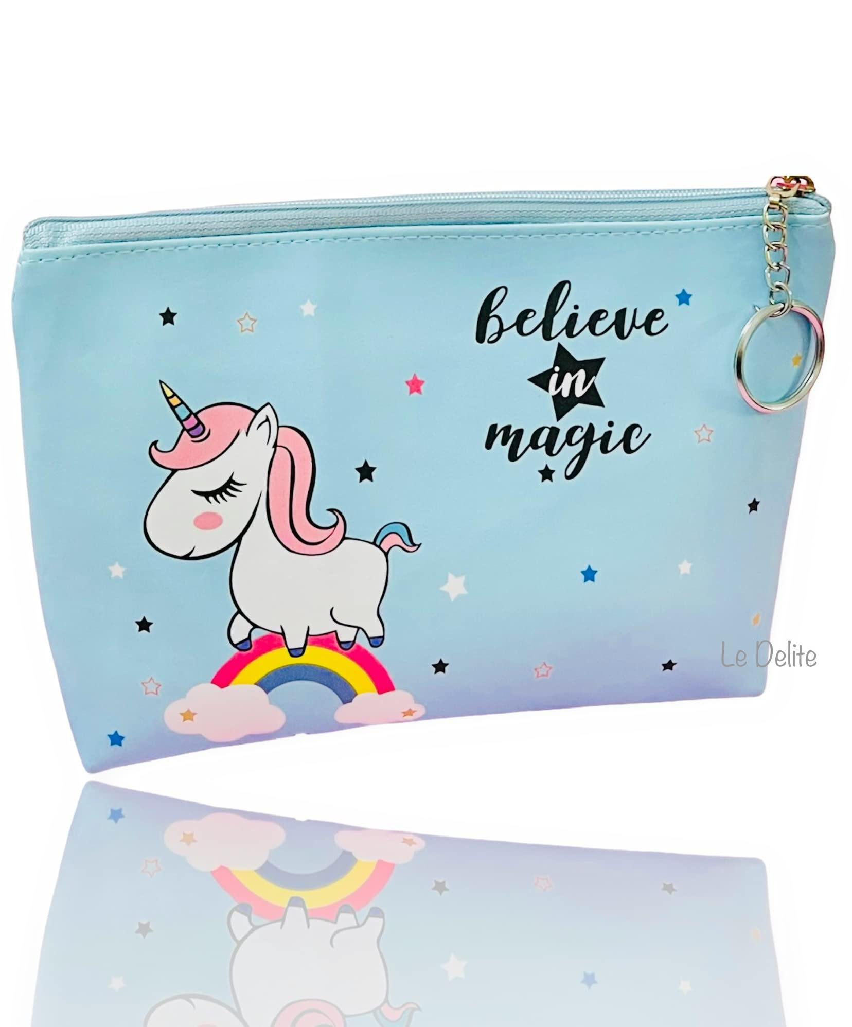Unicorn Makeup Pouch & Cosmetic Organizer - Pink Holographic Travel Jewelry Storage Bag for Women & Girls | Washable Vanity Case, Toiletry Bag | Perfect for Travel, School, Gym & Daily Use