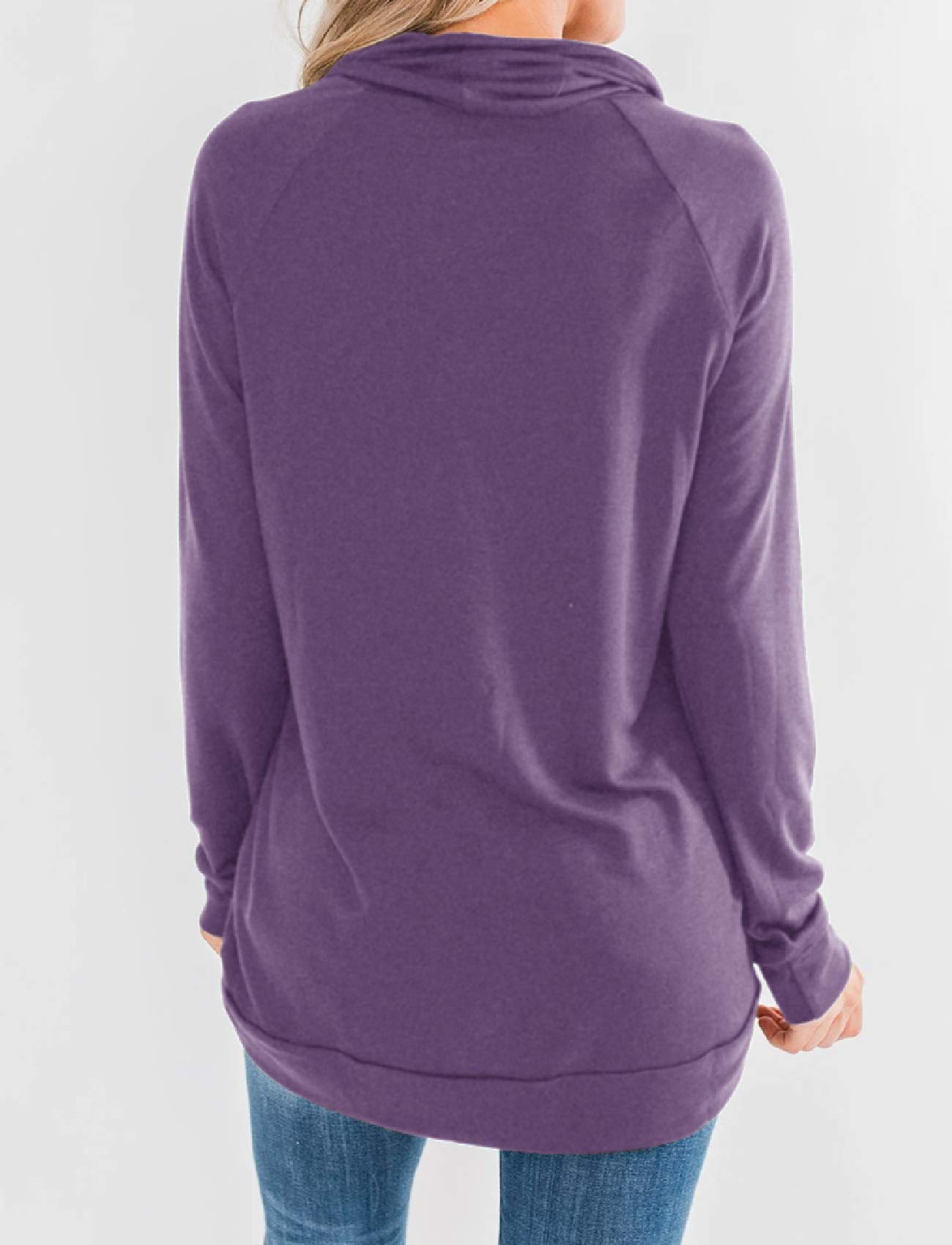 Fallorchid Women's Cowl Neck Tunic Tops - Long Sleeve Pullover Sweatshirts with Drawstring for Casual Wear | Perfect for Work, Lounge & Everyday Outfits