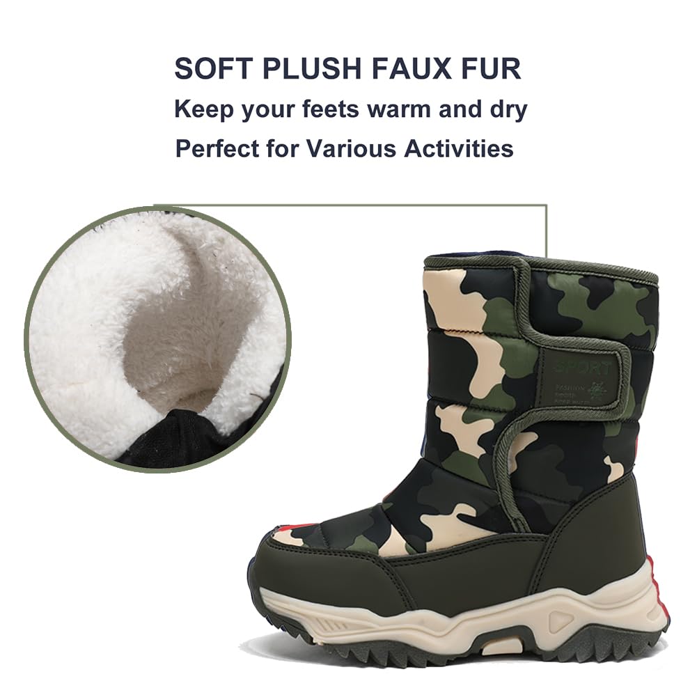 **Unisex Kids Snow Boots - Waterproof Winter Boots for Toddler, Little & Big Kid - Slip Resistant Cold Weather Shoes for Boys & Girls - Perfect for Snow Play, Hiking & Outdoor Adventures**