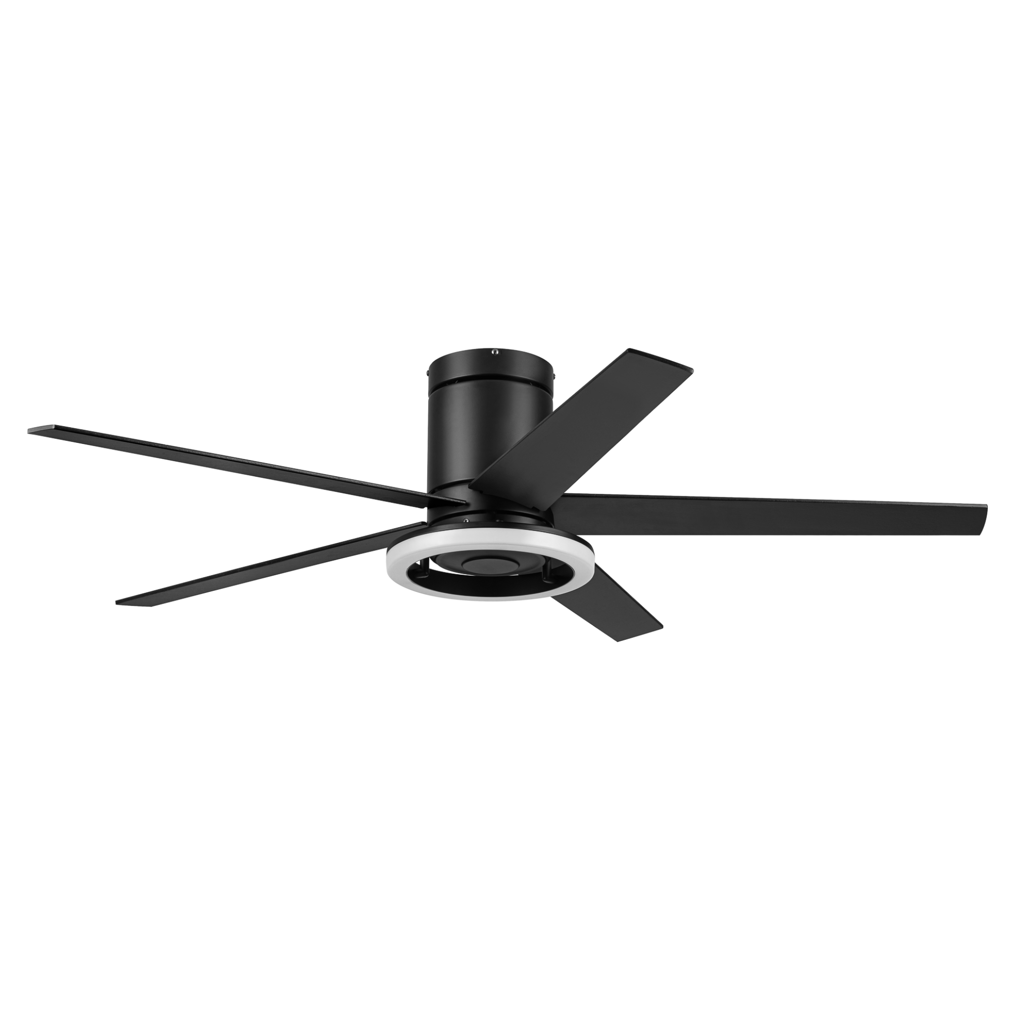 52 Inch Honeywell Graceshire Matte Black Ceiling Fan with LED Ring Light & Remote Control - Perfect for Living Room, Bedroom, and Outdoor Patio Cooling
