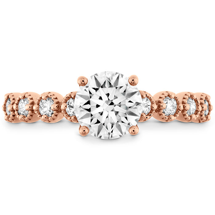Hearts On Fire Diamond Bar Single Prong Milgrain Engagement Ring - 14K White Gold Wedding Band for Women, Elegant Bridal Jewelry Gift for Her | Perfect for Proposals, Anniversaries & Special Occasions