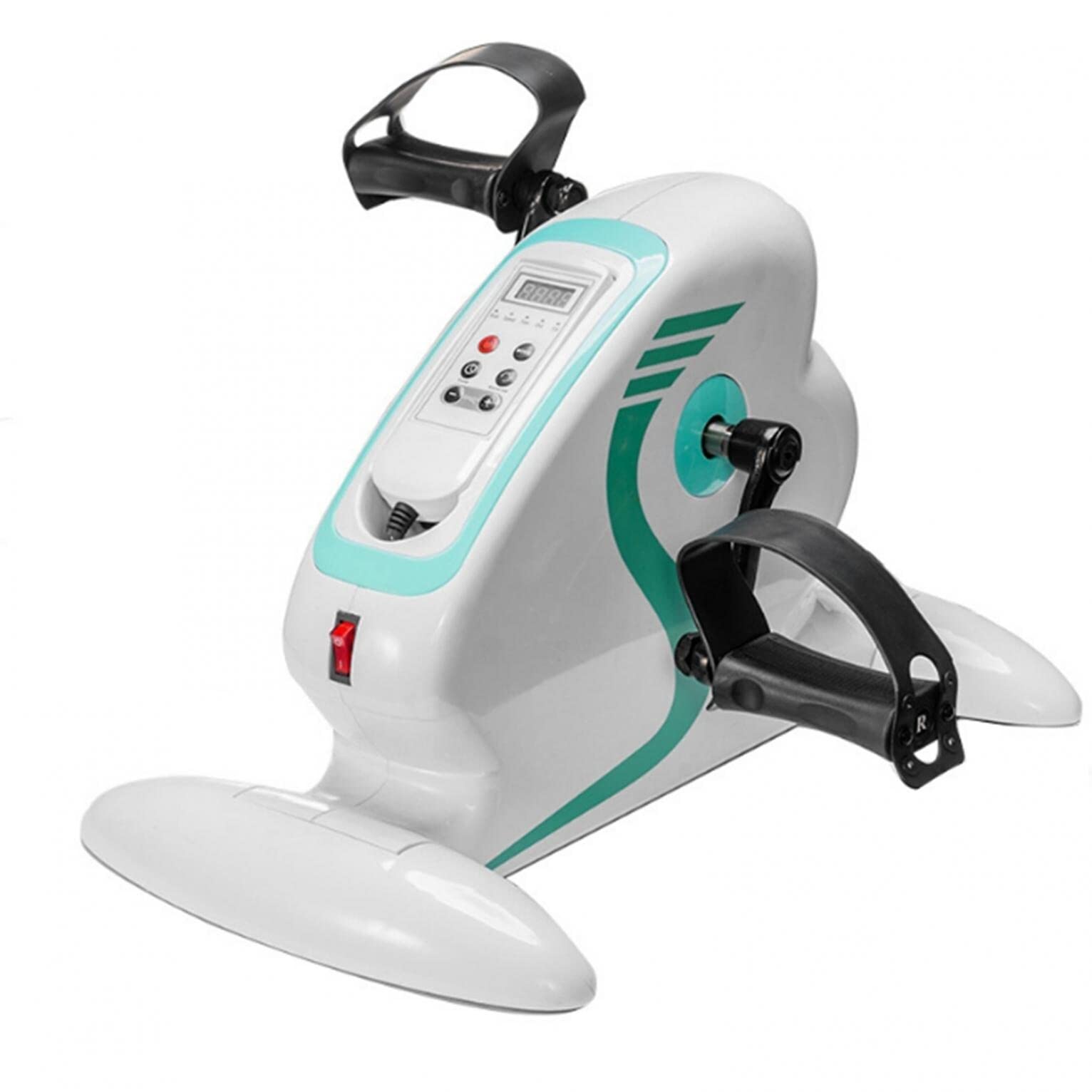 Mini Electric Elliptical Machine for Home Use - Portable Leg Exercise Equipment with Pulse Sensor & White Grip - Ideal for Indoor Fitness, Physical Therapy & Rehabilitation Workouts