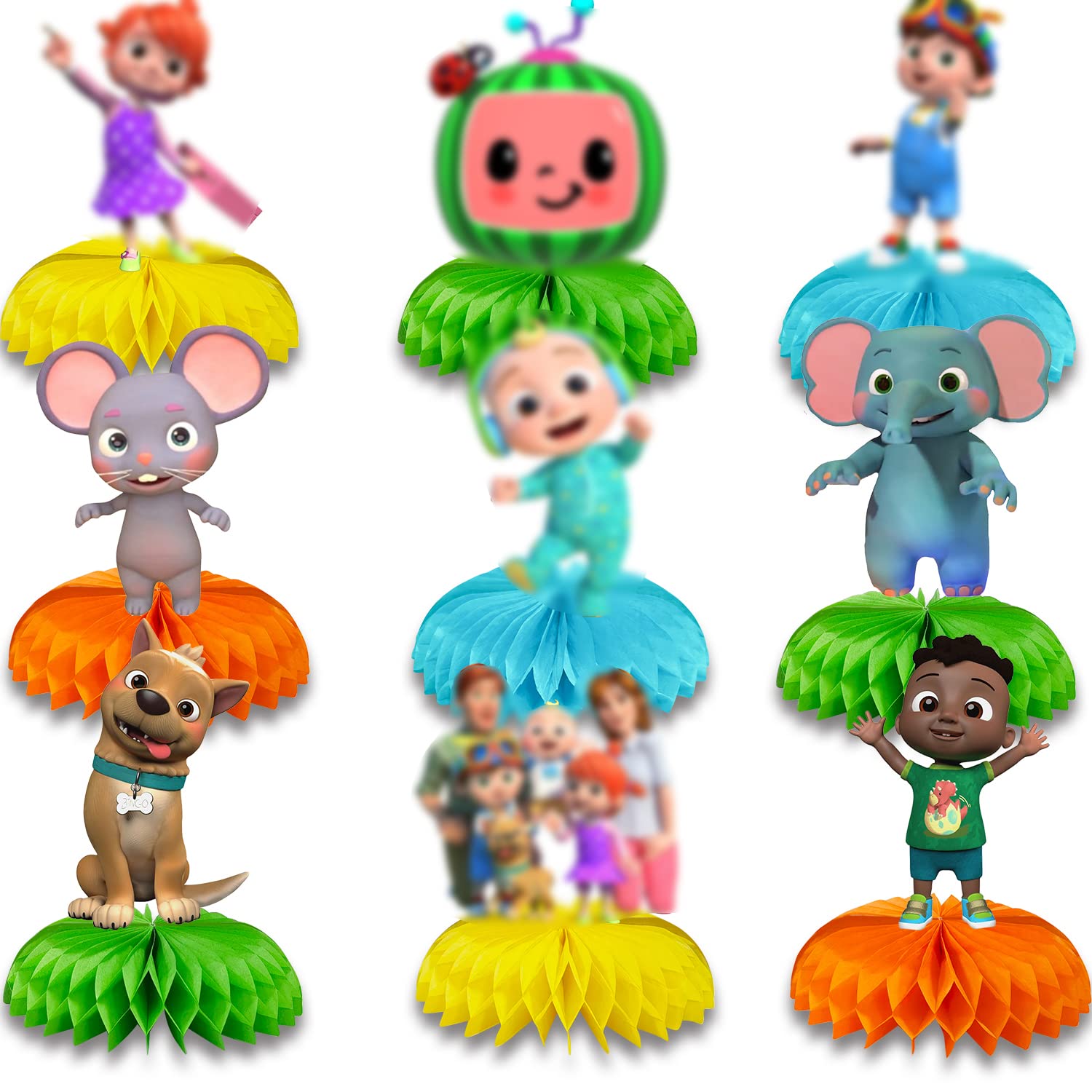 9 Pcs Coco Cartoon Honeycomb Ball Decorations - 3D Double-Sided Table Centerpieces for Kids Birthday Party, Baby Shower & Wedding Decorations - Perfect for Wall Decor, Photo Backdrops and Party Supplies