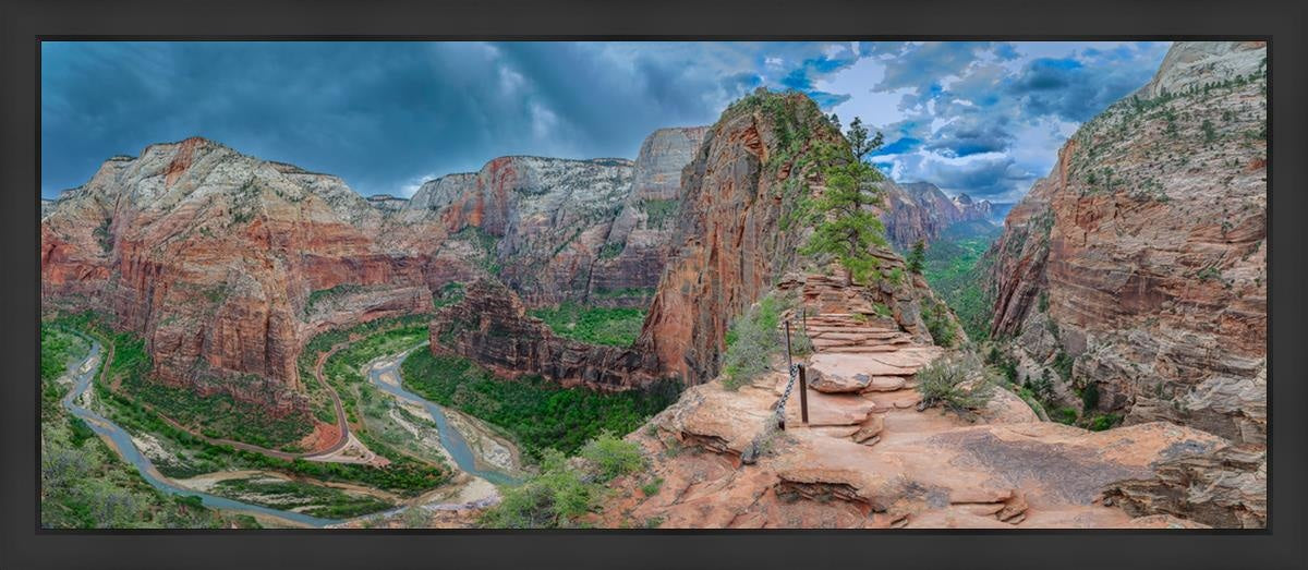 Angel's Landing Panoramic Large Wall Art - Stunning Landscape Canvas Print for Living Room, Bedroom & Office Decor