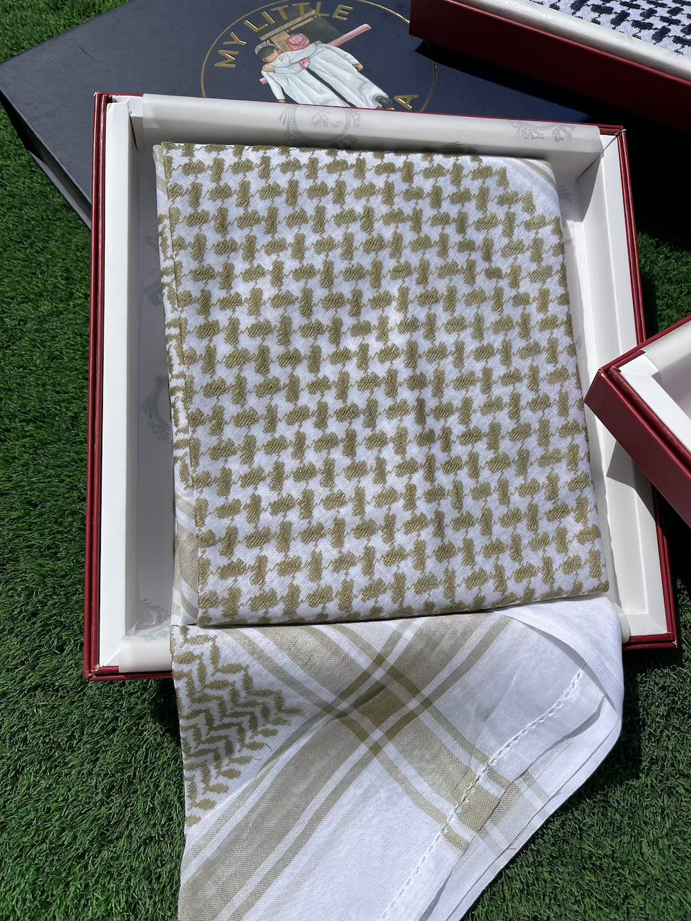 Premium Light Olive Green Keffiyeh Scarf - 55