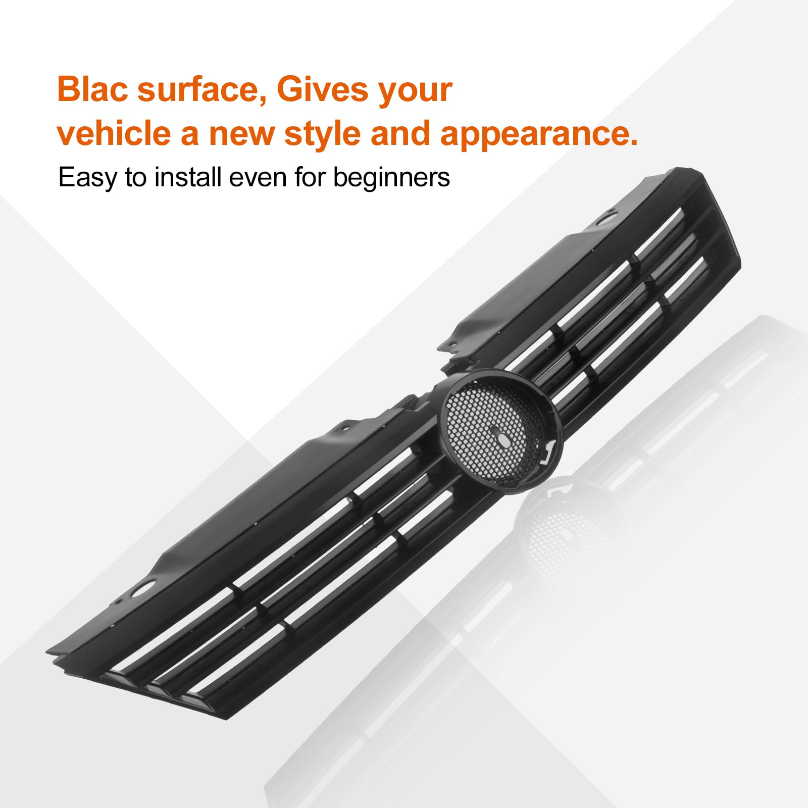Black Front Grille Compatible with 2011-2014 Volkswagen Jetta Sedan | VW1200151 5C6853651QWA | Perfect Fit & Durable Design | Upgrade Your Car's Appearance for Street Style & Show Events