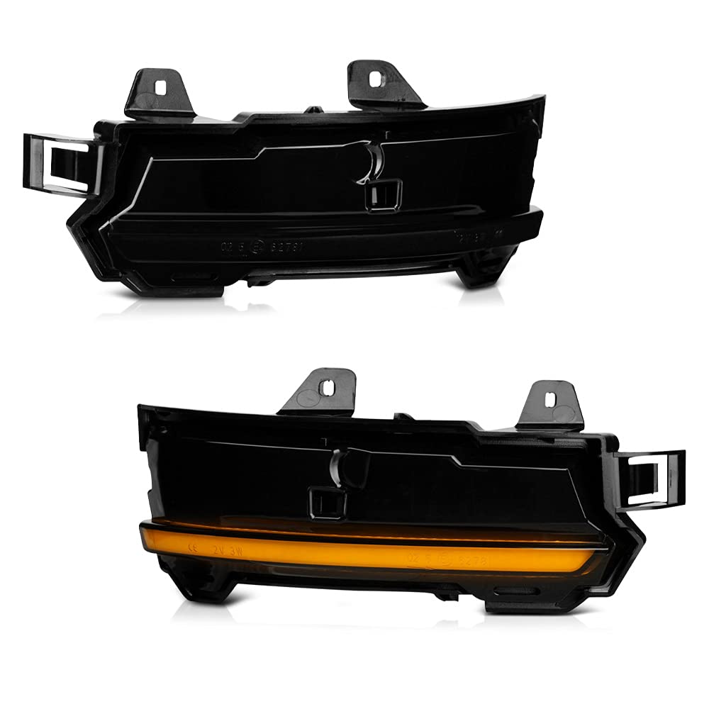 VIPMOTOZ Amber LED Sequential Turn Signal Strip Light - Smoked Lens Side Mirror Blinker Indicator for Land Rover Discovery Sport, Range Rover Evoque & Velar (Driver & Passenger Side) | Enhanced Safety & Style for Off-Road Adventures & Night Driving