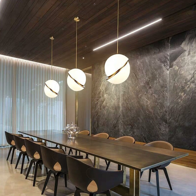Modern White Glass Ball Bubble LED Pendant Lights - Stylish Ceiling Lighting for Dining Room, Kitchen, Bedroom & Living Room Decor