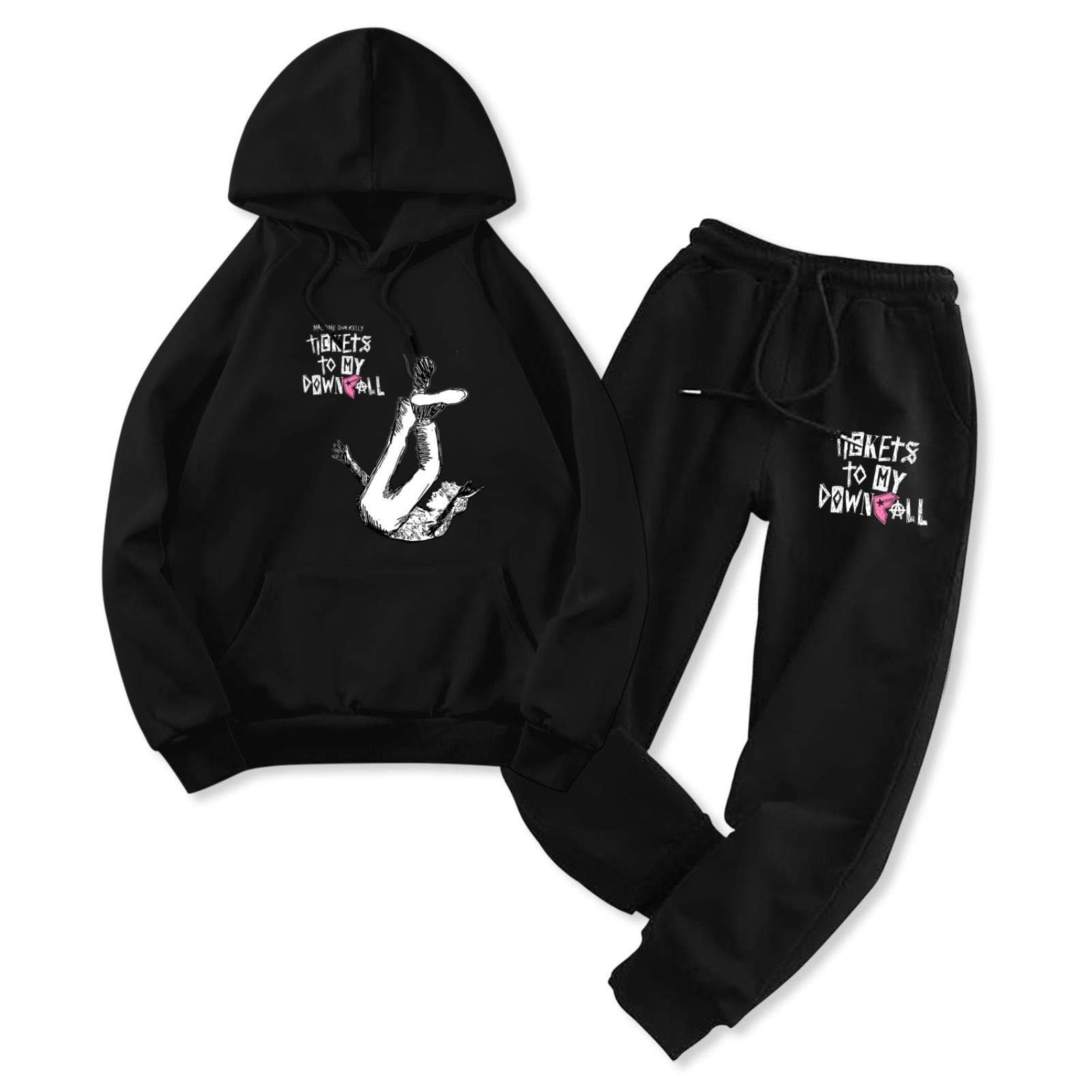 Mipruct Kelly M-G-K Machine Gun My Downfall Pullover Hoodie - Spring Fashion Hooded Sweatshirt & Tracksuit Set for Men | Streetwear, Hip Hop Style, Casual Outfit
