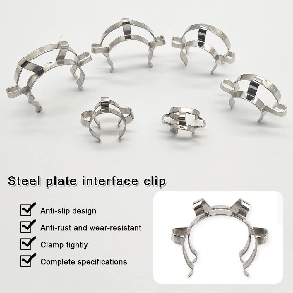 3-Pack 24mm Stainless Steel Keck Clamps - Heavy Duty Lab Joint Clips for Glassware Connections | Perfect for Chemistry Experiments, Distillation Setups & Laboratory Equipment Securing