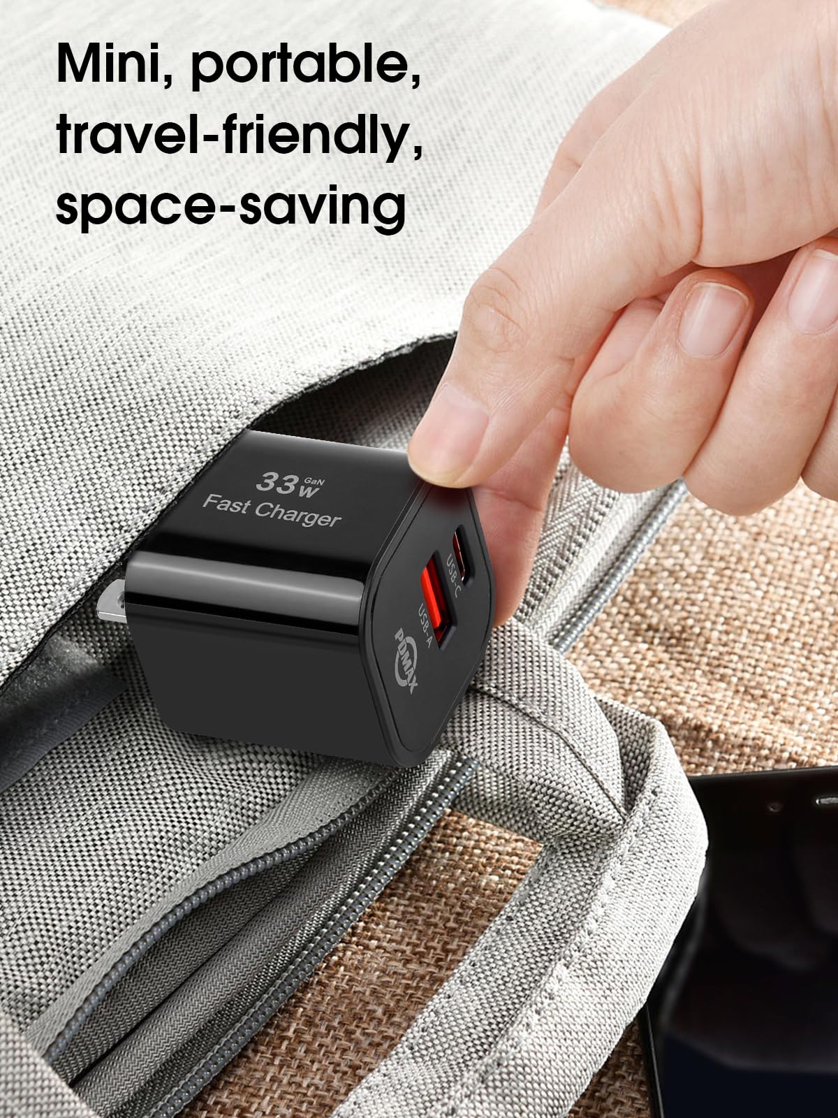 PDMAX 33W Dual Port USB C Charger Block - Fast Charging USB-C & USB-A Wall Adapter with PPS Technology | ETL Certified | Compatible with iPhone 16/15/14 Pro Max, Samsung Galaxy S23/S22, Google Pixel 8/7, iPad Pro | Perfect for Travel, Office & Home Use