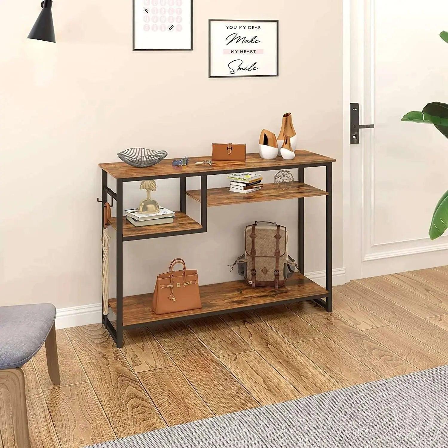 Bestier Multi-Functional Hallway Table - Entryway Console Sofa Table with Storage Shelf, Modern Narrow Bench for Small Spaces | Perfect for Living Room, Bedroom, or Apartment Entryway Décor