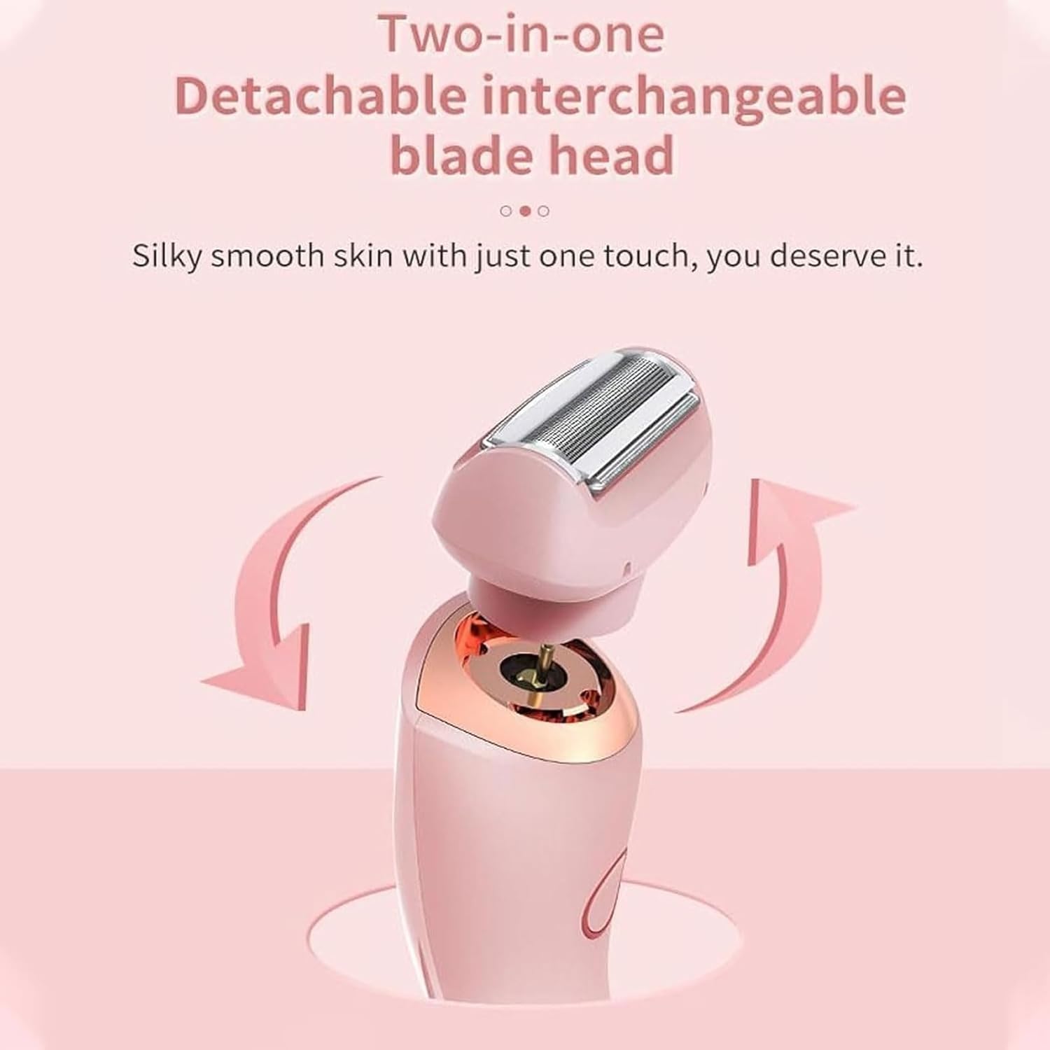 Beauty Bloom Shaver Pro - Women's Electric Razor & Bikini Trimmer, 2-in-1 Wet/Dry Shaver for Smooth Skin - Perfect for Travel, Gym & Everyday Use (Pink)