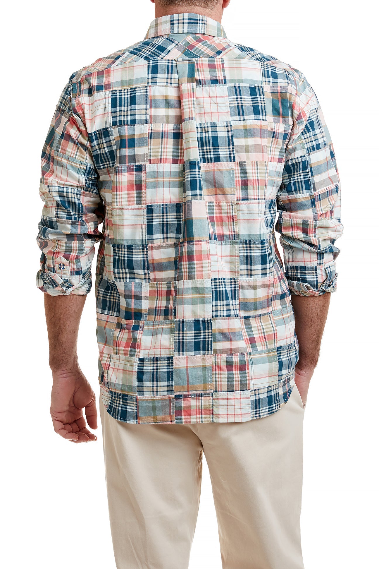 Chase Shirt Grey Lady Patch Madras - Vintage-Inspired Casual Button-Up for Men & Women - Perfect for Summer Outings, Beach Trips, and Casual Fridays