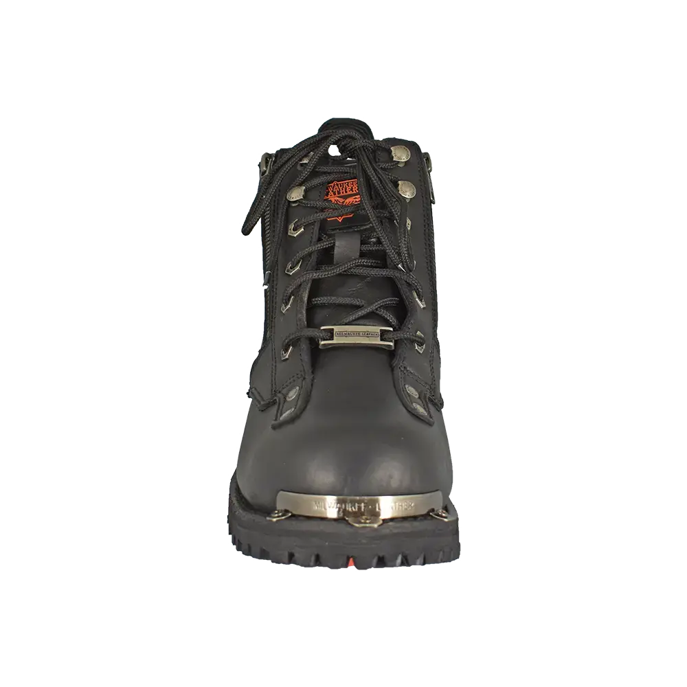 Milwaukee Leather Men's 6-Inch Double Zip Lace-Up Motorcycle Boots - Durable Riding Boots for Cruiser & Sport Bikes - Perfect for Long Rides & Daily Commuting