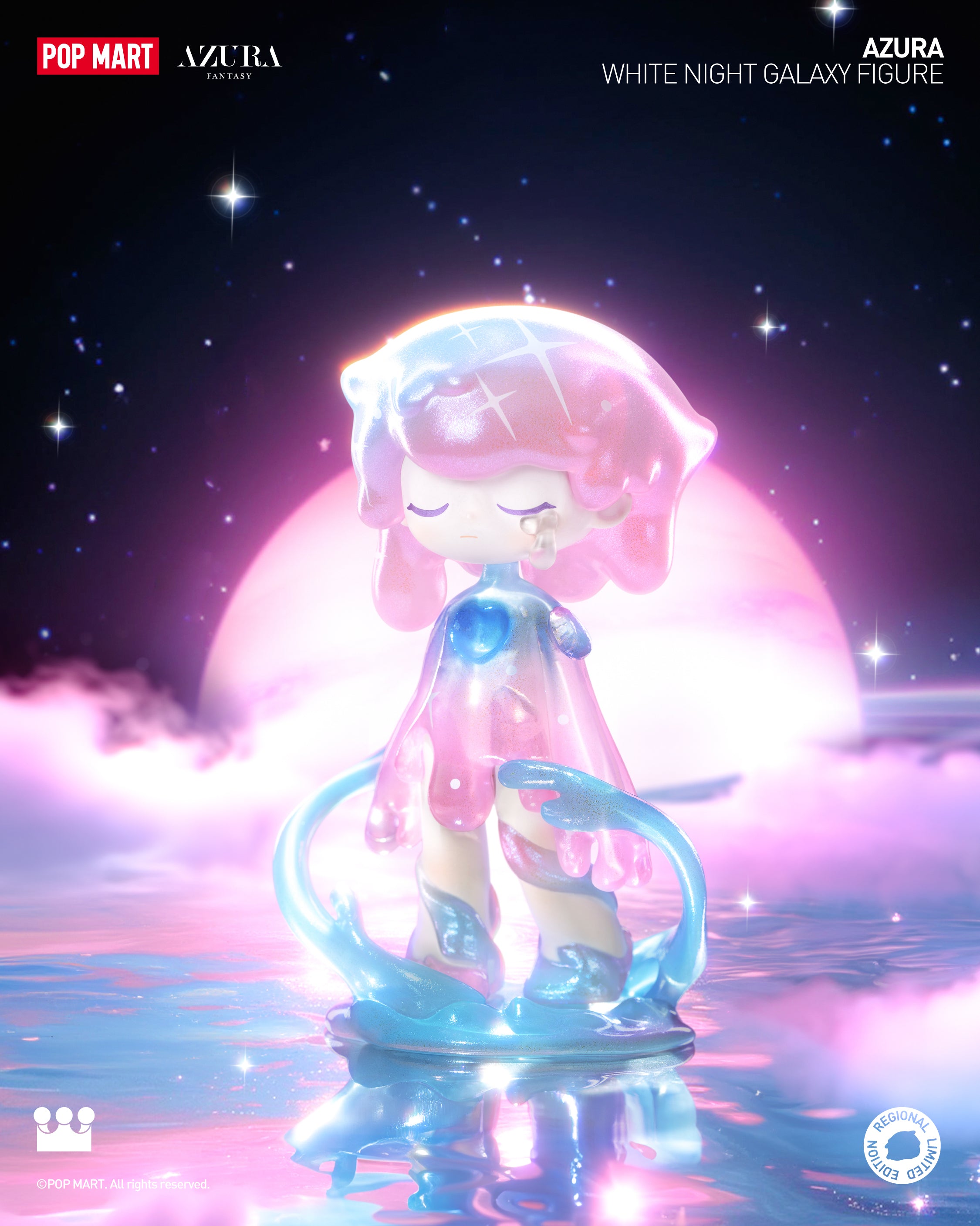 POP MART AZURA White Night Galaxy Collectible Figure - Anime Character Model for Display, Gift & Home Decoration