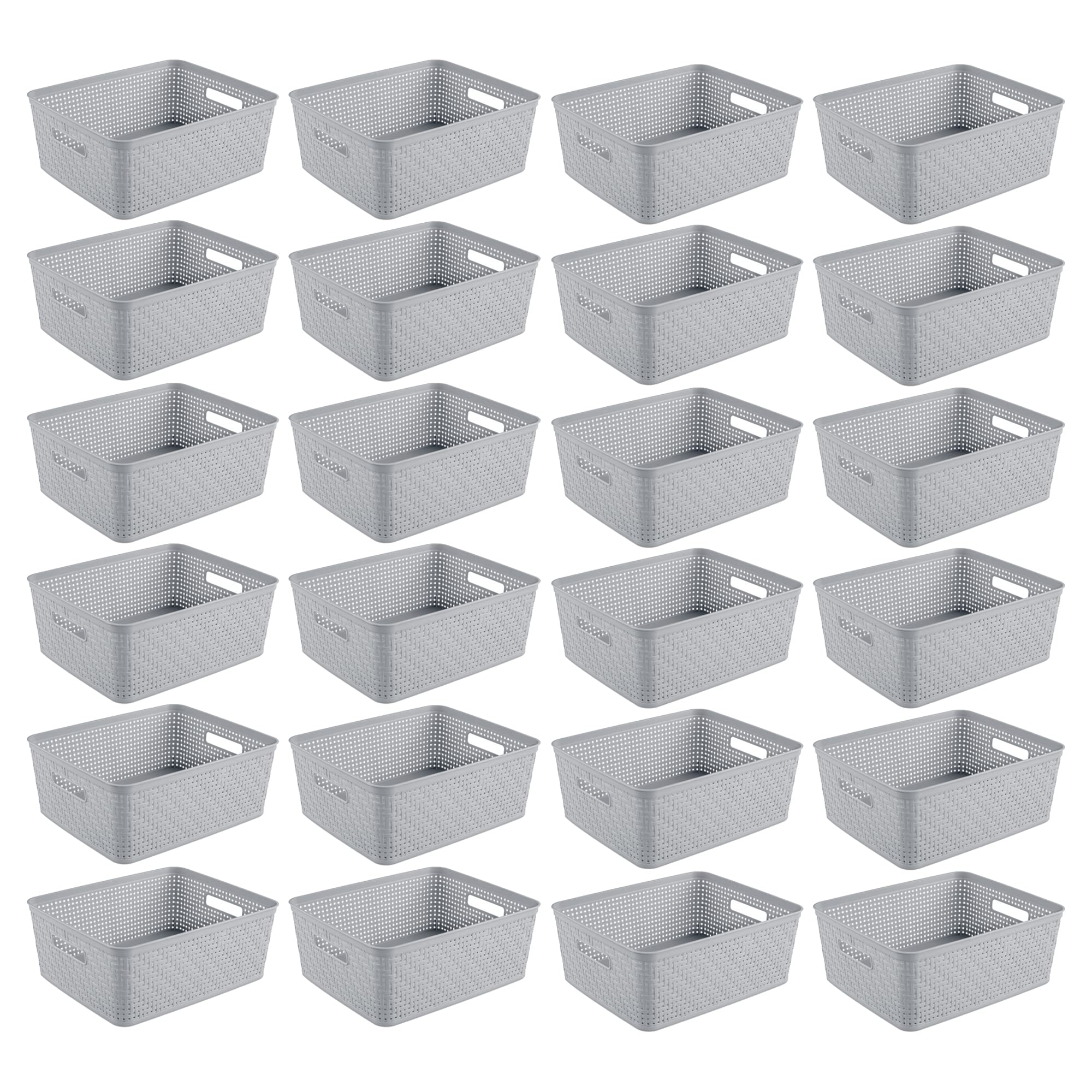 Sterilite 24-Pack Plastic Storage Bins with Lids - Durable Stackable Organizer Containers for Home, Office & Closet Organization - Perfect for Toys, Crafts, Books & Household Items Storage