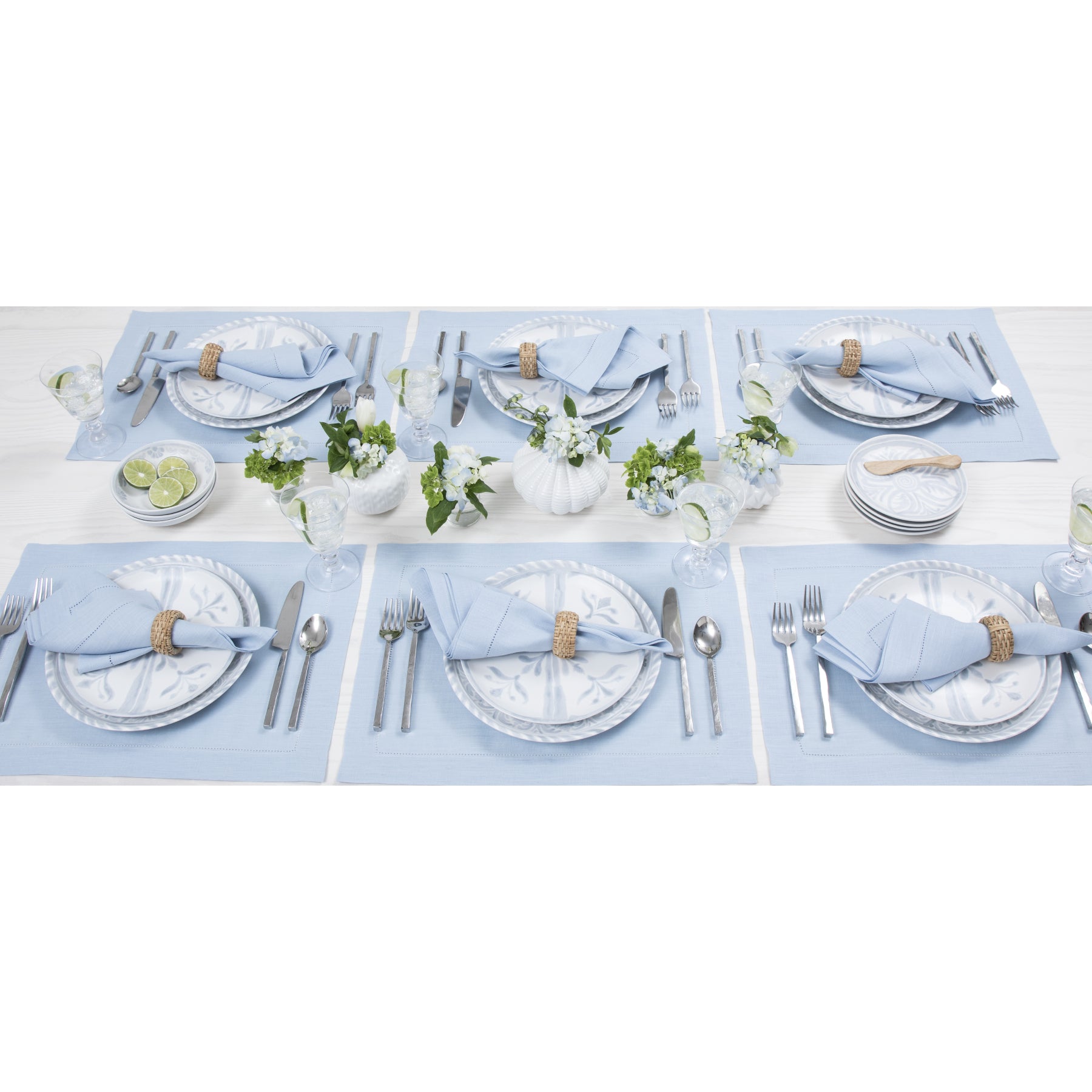 Elegant Classic Hemstitch Placemats Set of 4 - Premium Linen Table Mats for Dining Room Decor - Perfect for Thanksgiving, Christmas Dinner & Formal Entertaining