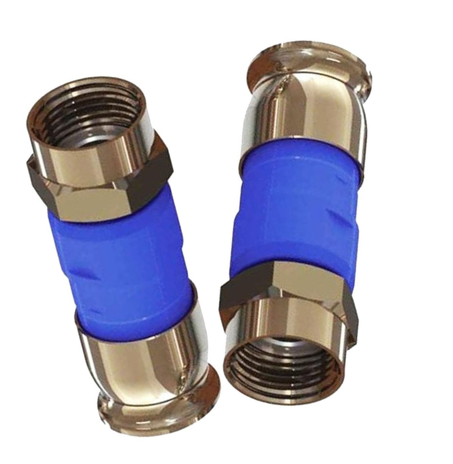 500-Pack RG6 BELDEN SNSD6 Blue Snap-N-Seal Coaxial Compression Connectors - AT&T DIRECTV Approved, Nickel Plated Anti-Rust, 21mm Stroke Length - Perfect for Cable TV, Satellite, and Internet Installations