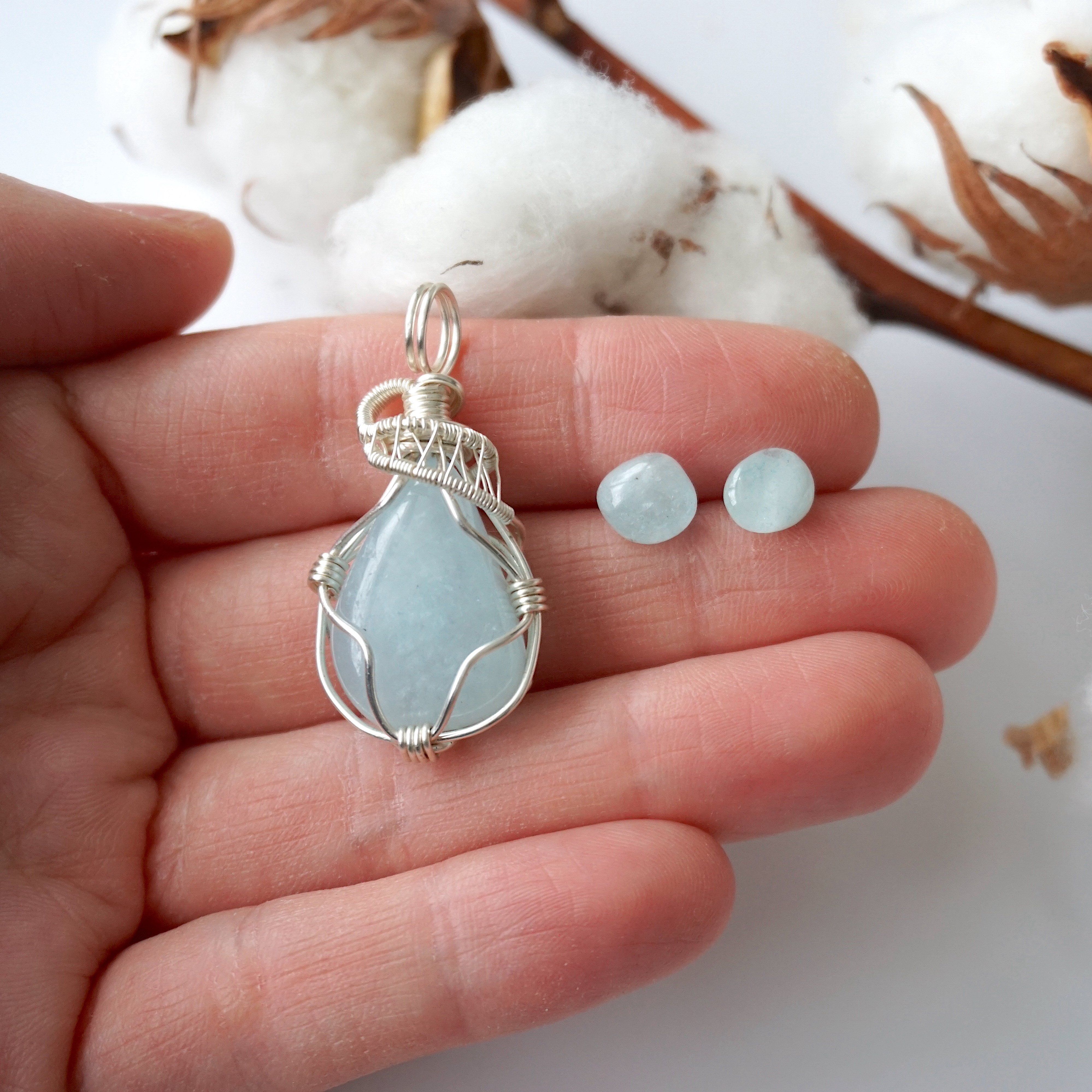 Elegant Aquamarine Jewelry Gift Set - Silver Plated Necklace & Earrings for Women | Perfect Birthday, Anniversary & Valentine's Day Present | Spa Day, Wedding & Special Occasion Accessories