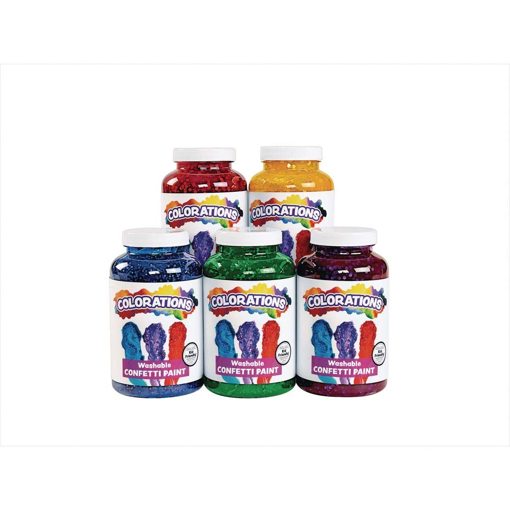 Colorations Washable Non-Toxic Finger Paint for Kids - 5 Vibrant Colors (16 fl oz Each) | Sensory Art Supplies for Toddlers & Preschoolers | Perfect for Classroom Activities, Birthday Parties & Creative Play at Home