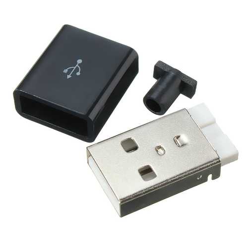 5-Pack USB 2.0 Type A Male Connector - 4 Pin Solderable Plug for USB Repair & Replacement - Perfect for DIY Electronics, Computer Accessories, and Device Maintenance